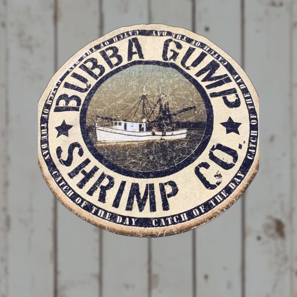 CO VINTAGE Bubba Gump Shrimp Co Men T-Shirt XL Brown Short Sleeve Crew Neck Logo 90s Movie Nautical Size US XL / EU 56 / 4 - 1 Thumbnail