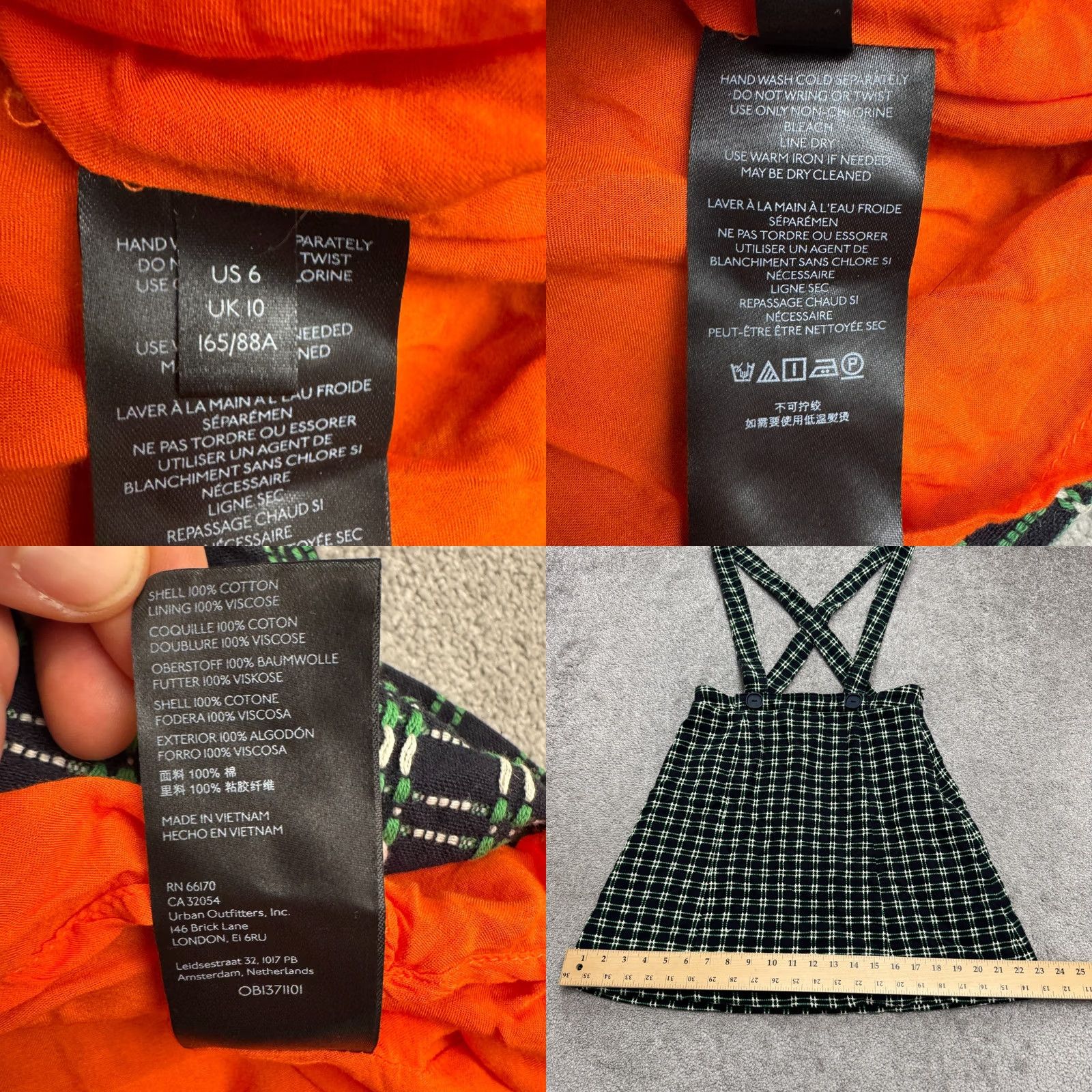 Anthropologie Maeve By Anthropologie Plaid Suspender Pinafore Jumper Dress Womens 6 Navy Green Plaid Sleeveless Multicolor 6 Womens Size M / US 6-8 / IT 42-44 - 8 Thumbnail