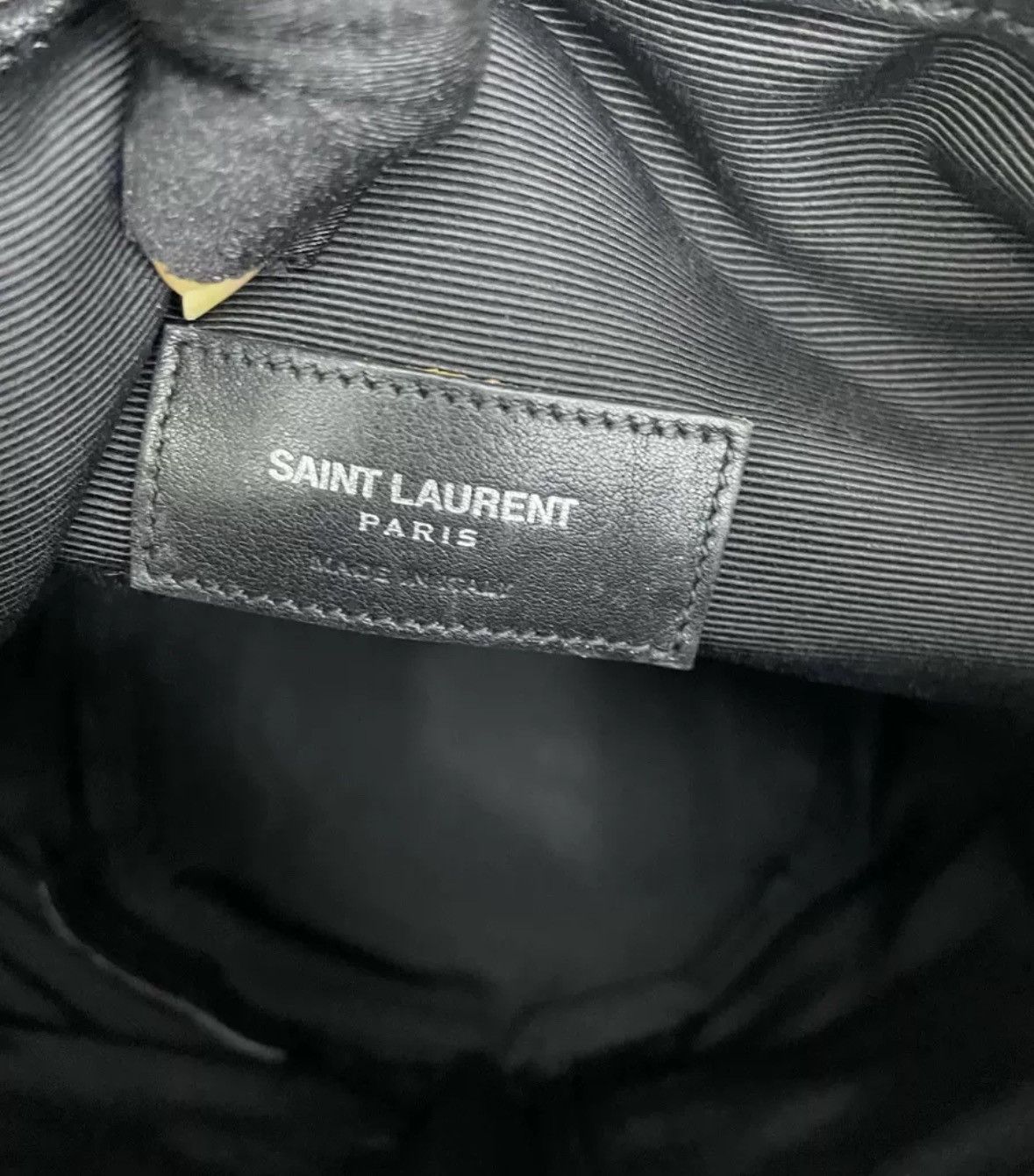 Saint Laurent Paris × Yves Saint Laurent SAINT LAURENT Black Leather Zipper Motorcycle Bucket Bag Size ONE SIZE - 9 Thumbnail