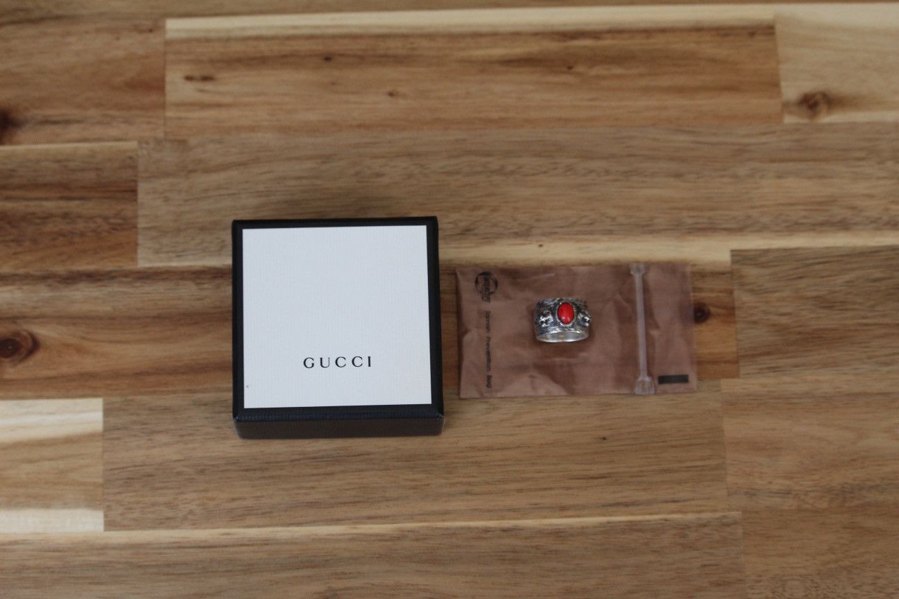 Gucci Gucci Red Stone Garden Ring Size ONE SIZE - 6 Thumbnail