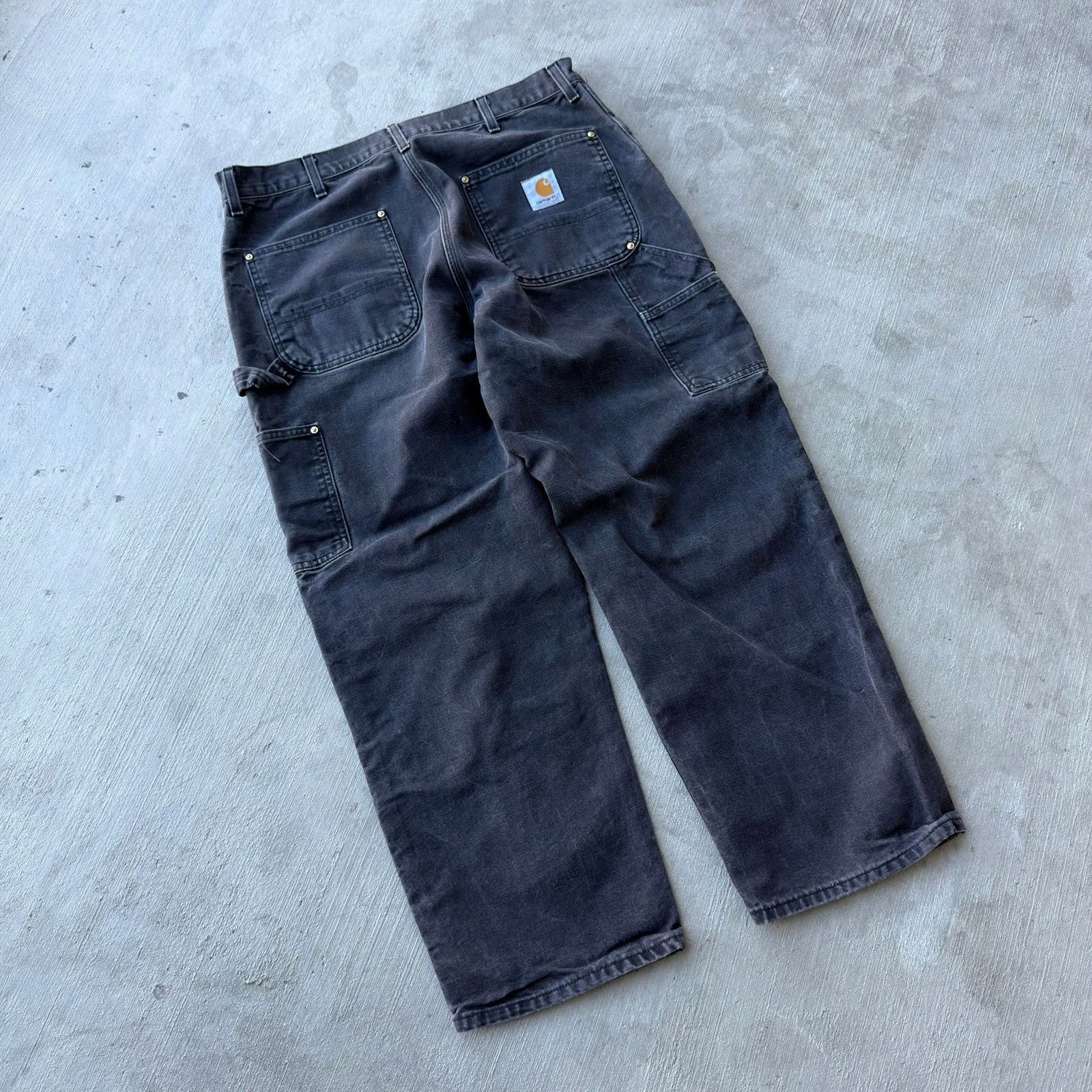 Carhartt × Vintage Carhartt faded black double knee work wear carpenter pants Size US 35 - 4 Thumbnail
