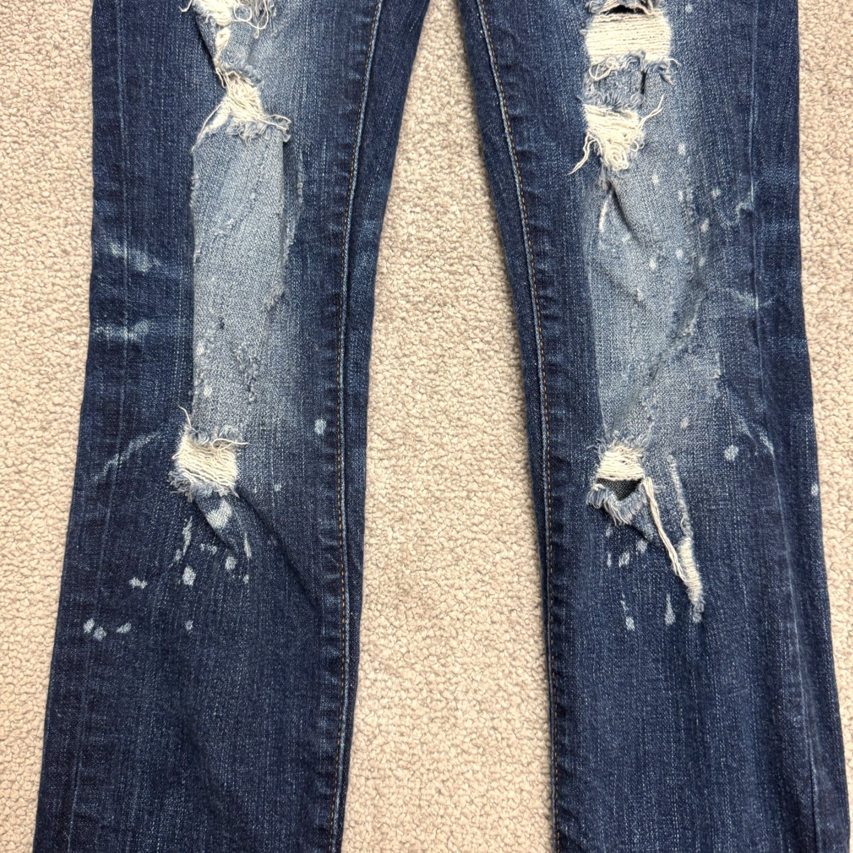 Vintage Rock Revival Womens Distressed Ankle Jeans 26x29 Blue Dark Wash Regular Fit Streetwear Size 26" / US 2 / IT 38 - 6 Thumbnail