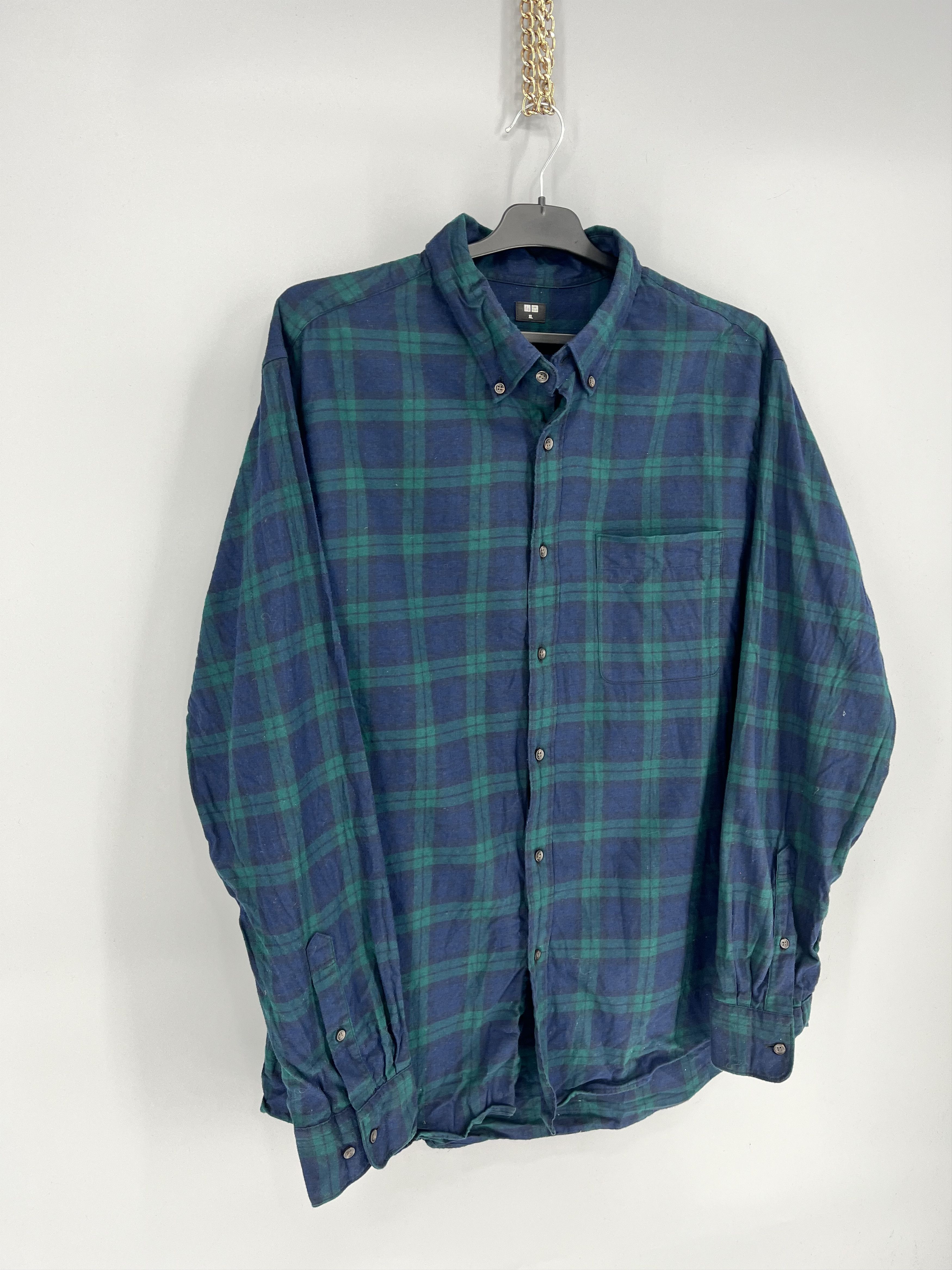 Uniqlo × Vintage Vintage Uniqlo Flannel Shirt Button Up Travis Scott Style Size US XL / EU 56 / 4 - 2 Thumbnail