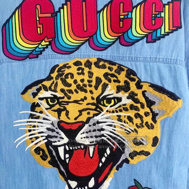 Gucci Gucci Blue rainbow logo leopard heavy industry embroidery Size XS / US 0-2 / IT 36-38 - 5 Thumbnail