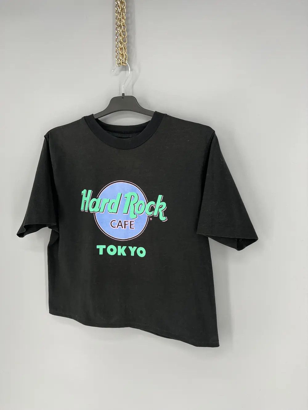 Band Tees Vintage 90s Hard Rock Cafe Tokyo Single Stitch CropTop Shirt Size L / US 10 / IT 46 - 3 Thumbnail