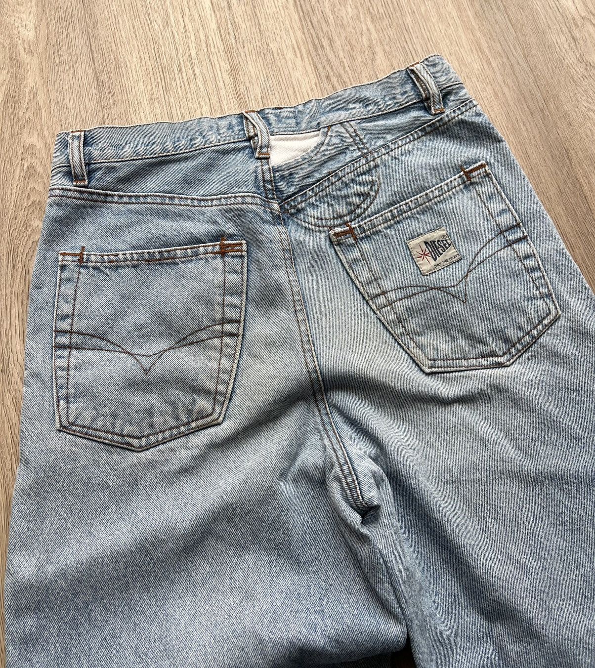 Diesel × Vintage Vintage 90s Diesel Washed Blue Jeans AvantGarde Denim Pants Size US 30 / EU 46 - 10 Thumbnail