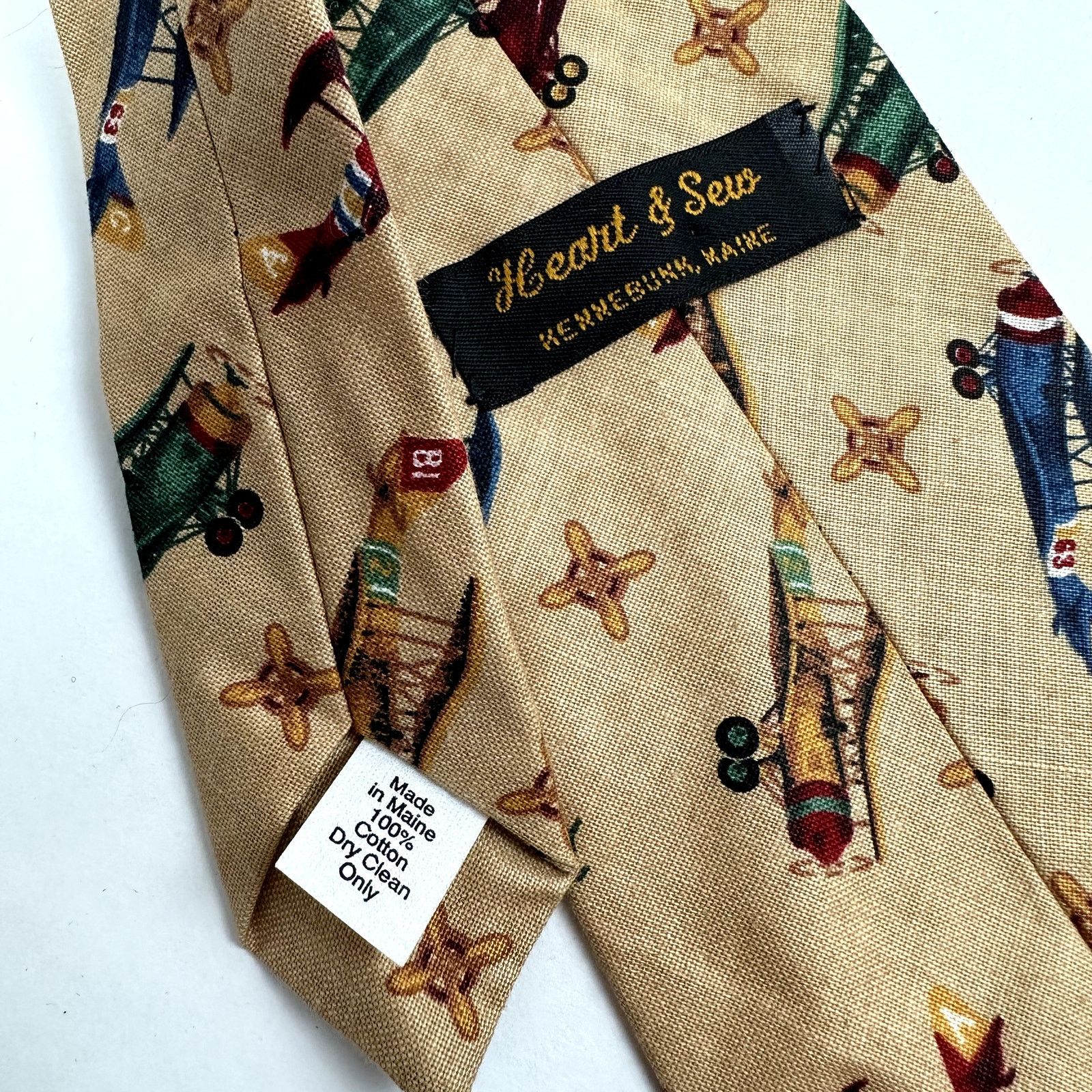 Other Airplane Print Retro Neck Tie Heart & Sew Kennebunk Maine Size ONE SIZE - 5 Thumbnail