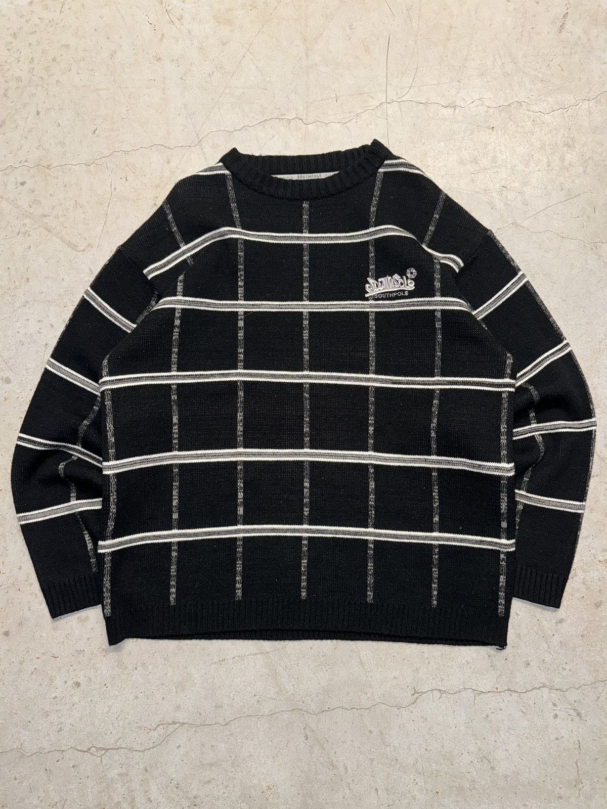Crazy Vintage Y2K Southpole Black Crewneck Sweatshirt Knit
