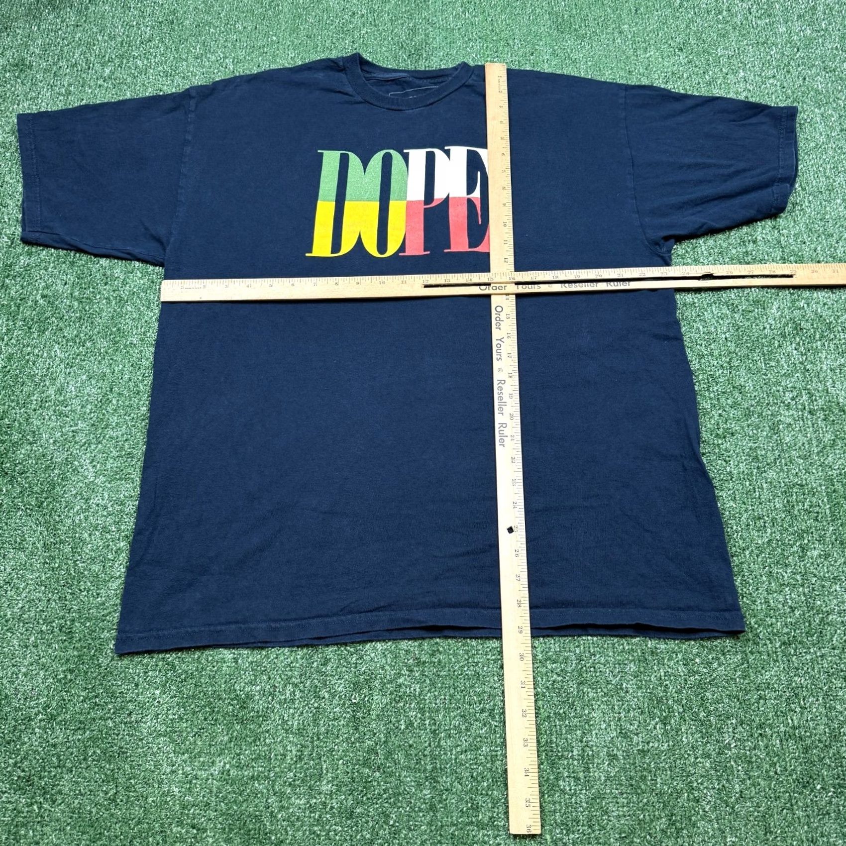 Vintage DOPE Shirt T-Shirt Men XL Blue Short Sleeve Crew Neck Graphic Streetwear Size US XL / EU 56 / 4 - 3 Thumbnail