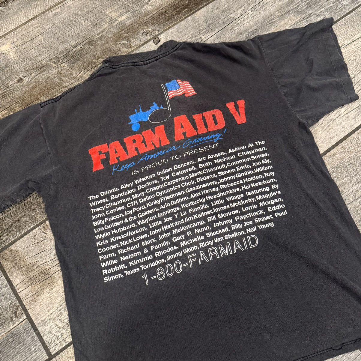 Band Tees Vtg 1992 Farm Aid V Concert Tee Size US L / EU 52-54 / 3 - 3 Thumbnail