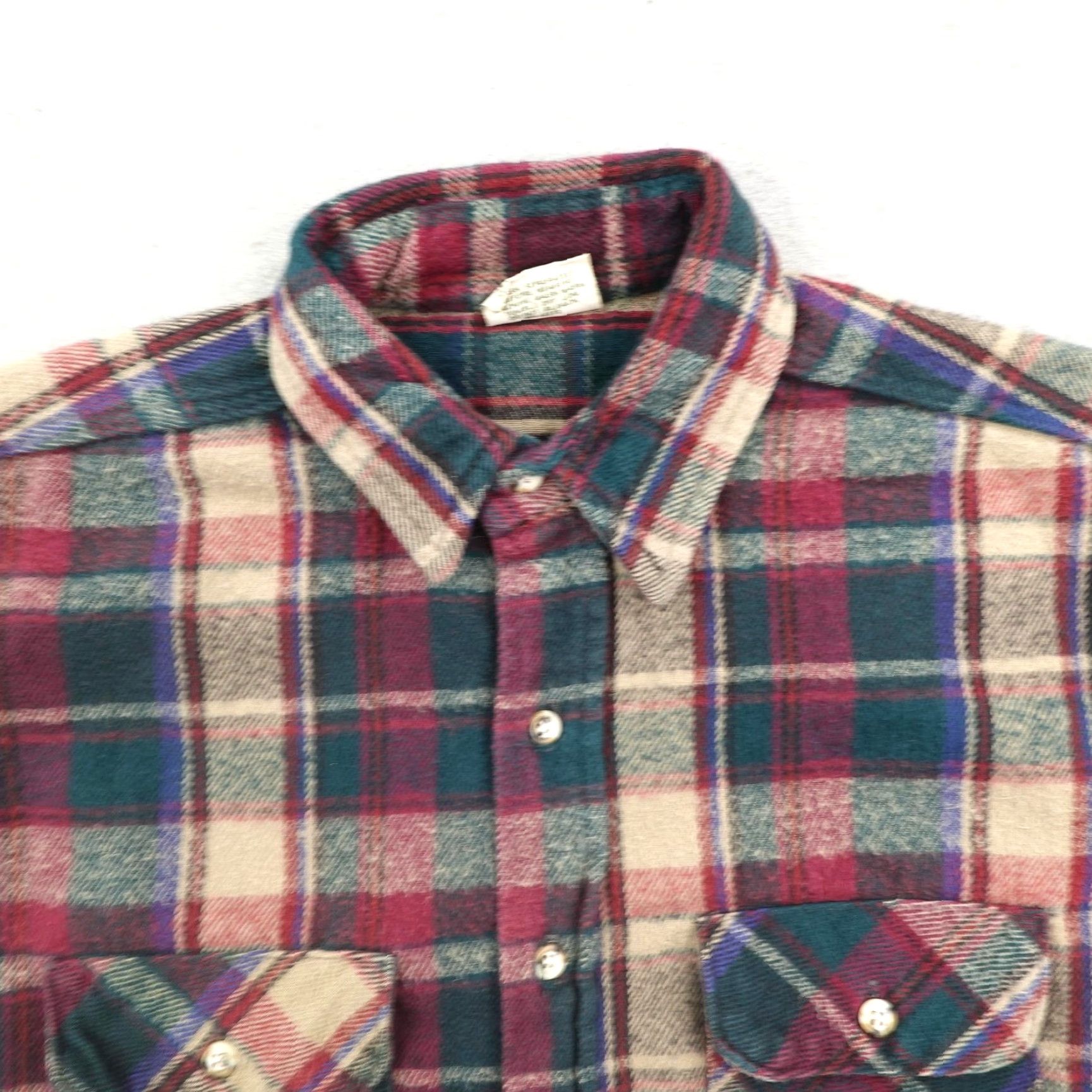 Vintage VINTAGE Five Brother Shirt Mens Large Red Green Plaid Flannel Button-Up Utility Size US L / EU 52-54 / 3 - 2 Thumbnail