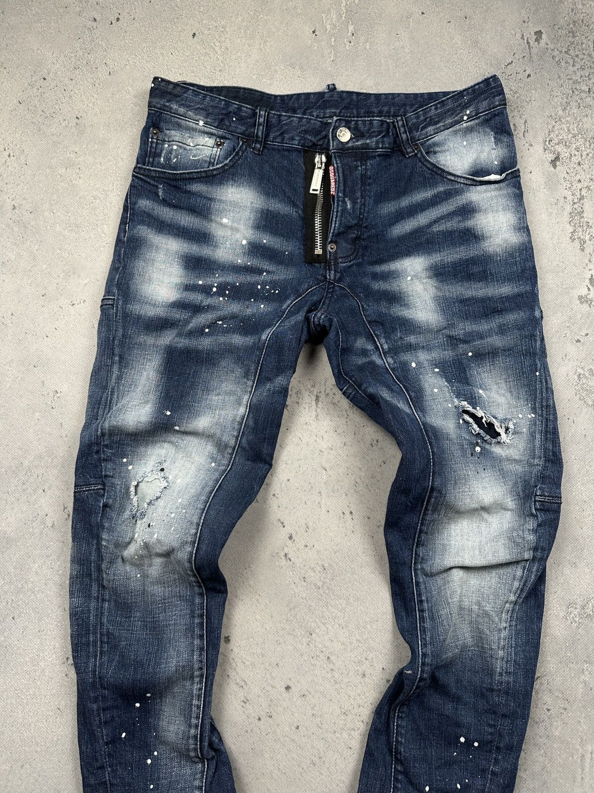 Dsquared2 Dsquared2 Distressed Vintage Wash Biker Jeans Splatter Rare Size US 34 / EU 50 - 9 Thumbnail