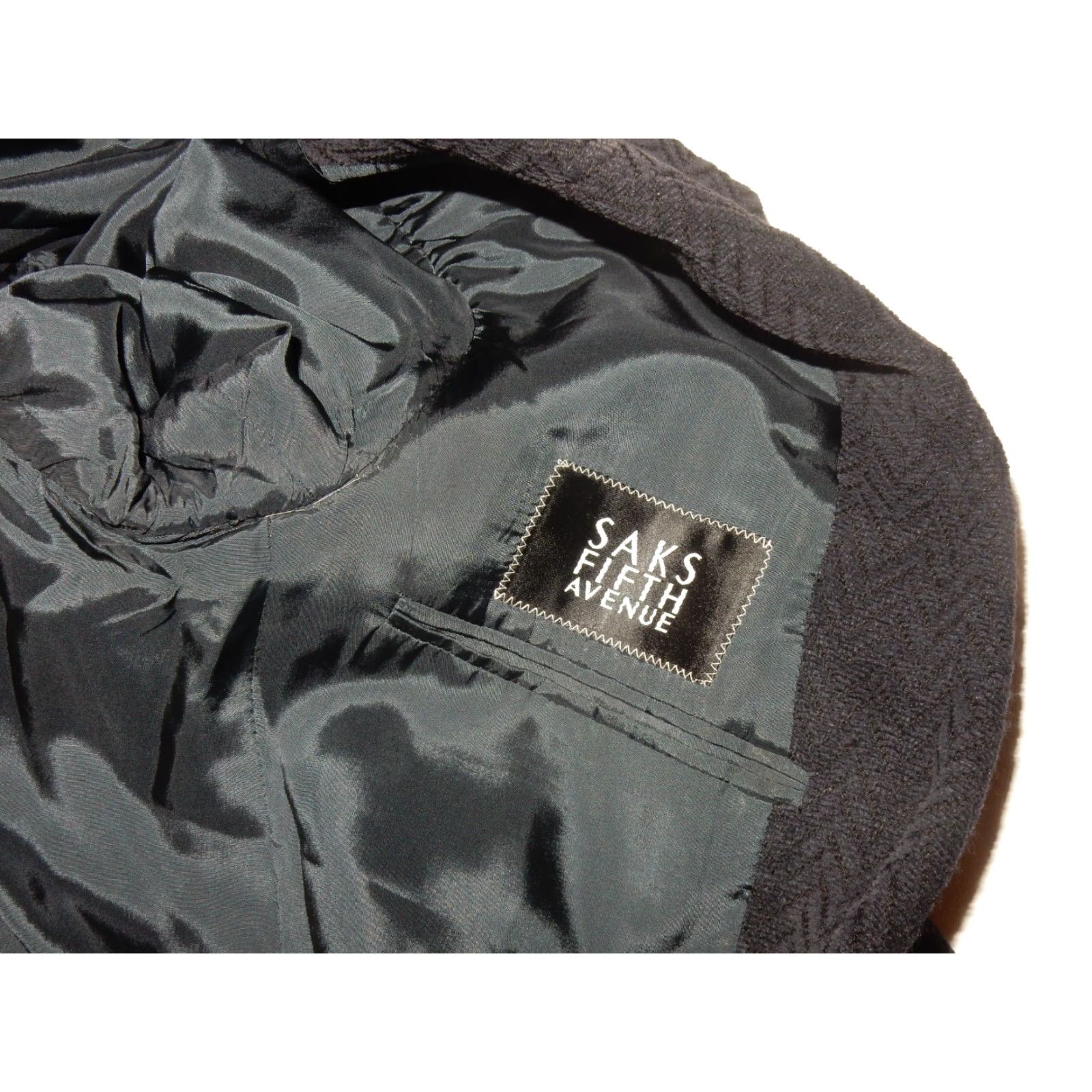 Avenue MANI Men’s Blazer Sport Coat Jacket 38R Black Velvet/Velour Saks Fifth Avenue Mens Dress Coat Size 38R - 6 Thumbnail