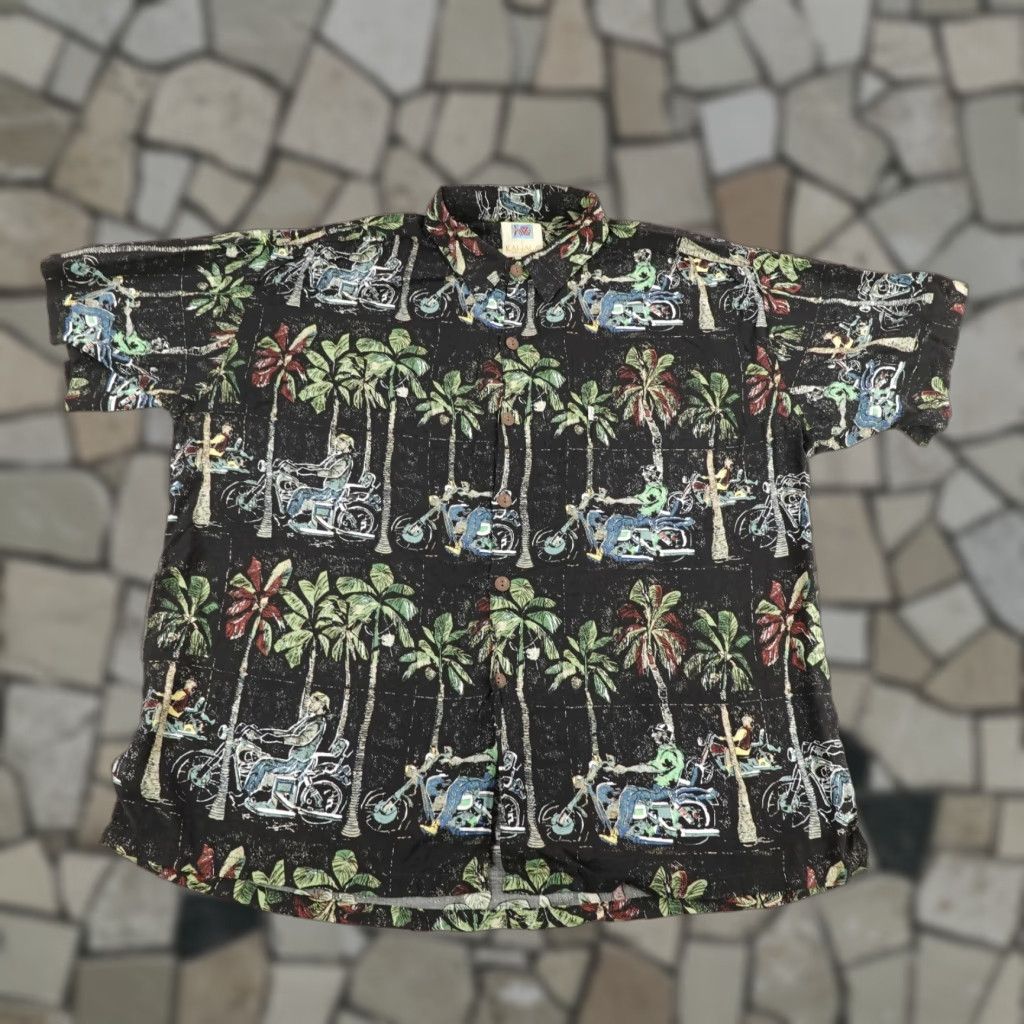 Vintage VINTAGE Kahala AVi Shirt Mens XL Black Floral Hawaiian Button-Up Aloha Tropical Beach 90s Mens XL Size US XL / EU 56 / 4 - 1 Thumbnail