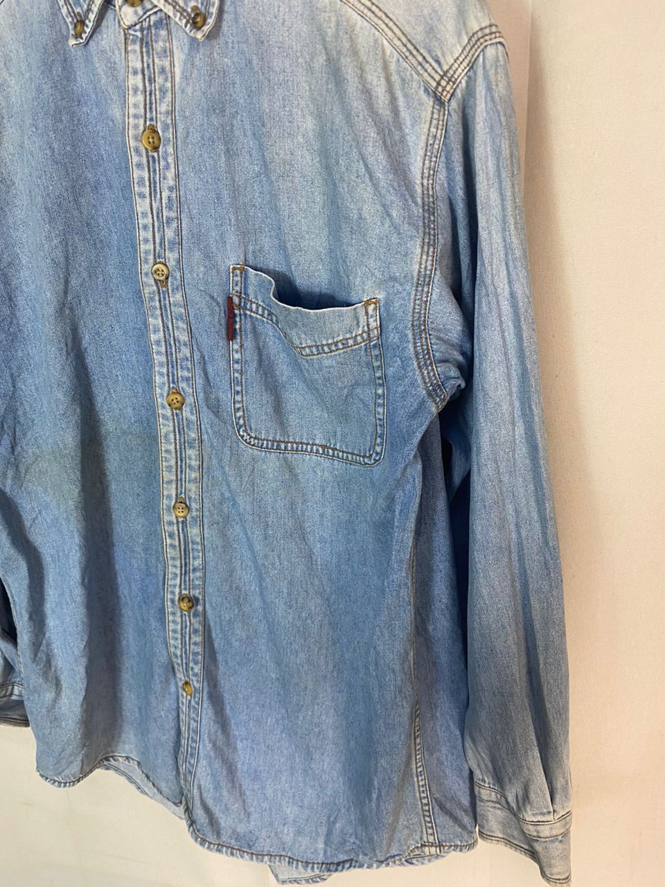 Bugle Boy Vintage bugle boy distressed denim button up shirt Size US L / EU 52-54 / 3 - 3 Thumbnail