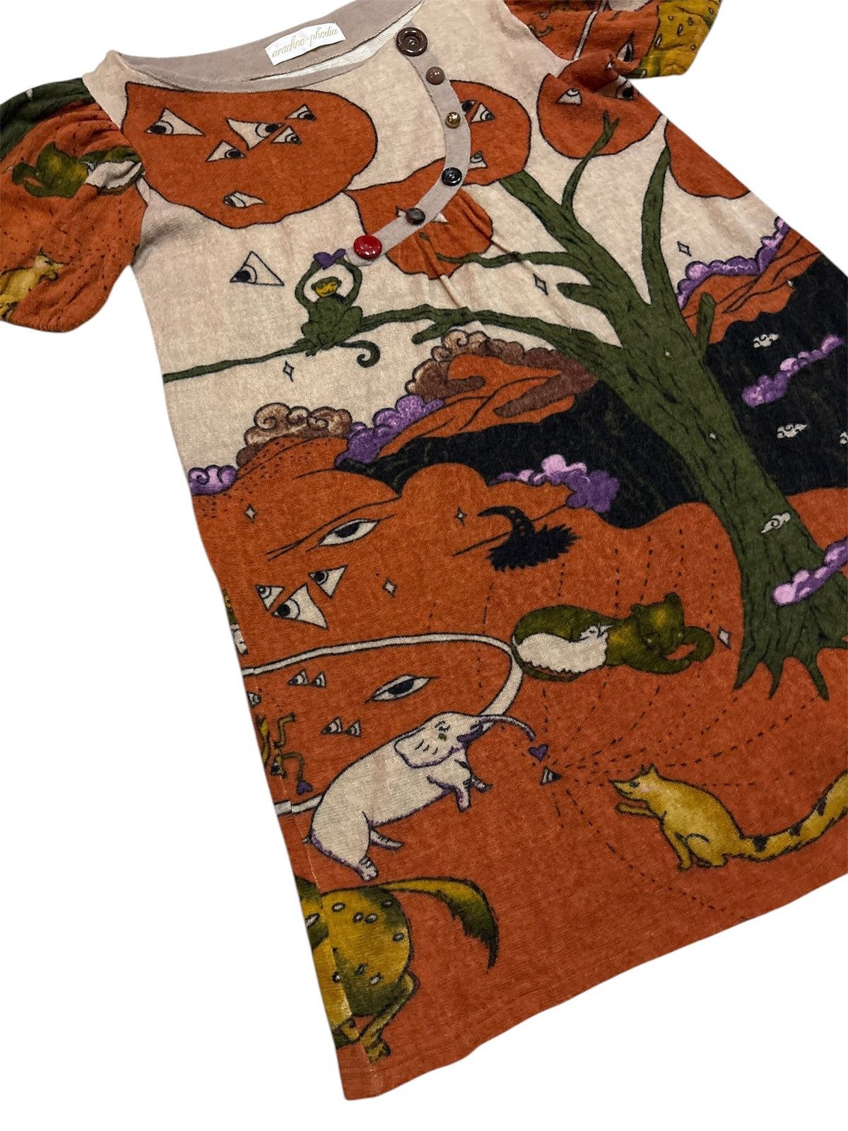 Japanese Brand Tsumori Chisato Issey Miyake inspired printed dress Size M / US 6-8 / IT 42-44 - 4 Thumbnail