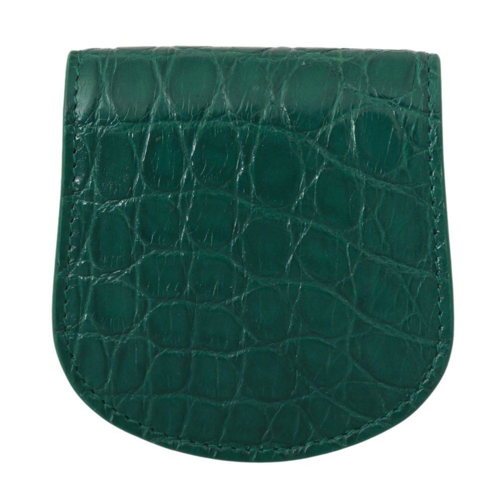 Dolce & Gabbana Dolce & Gabbana Green Exotic Skins Condom Case Holder Wallet Size ONE SIZE - 3 Thumbnail