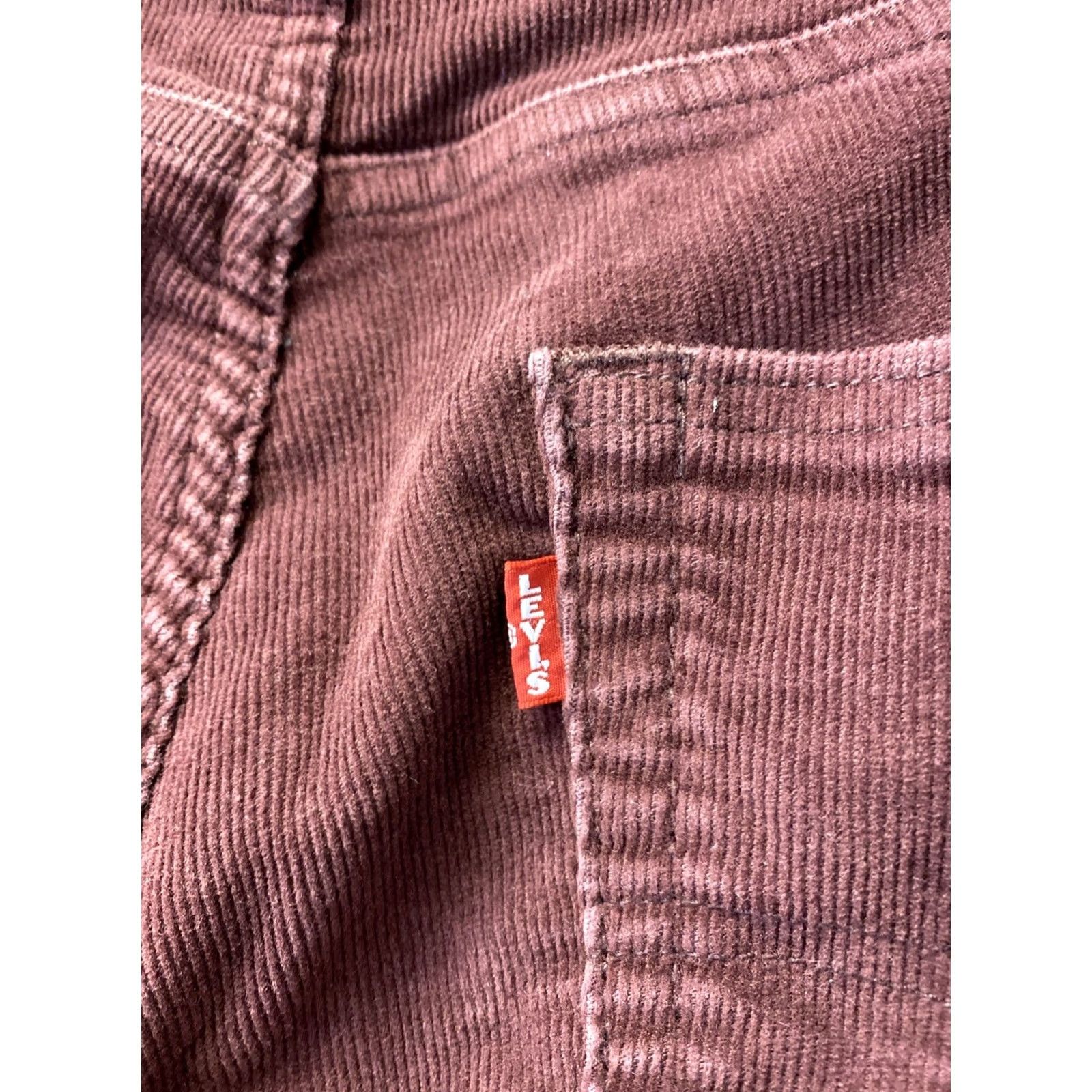 Levi's VINTAGE Levi’s 511 Corduroy Pants Straight 33x32 Light Maroon Men’s Regular Pant Size US 33 - 6 Thumbnail