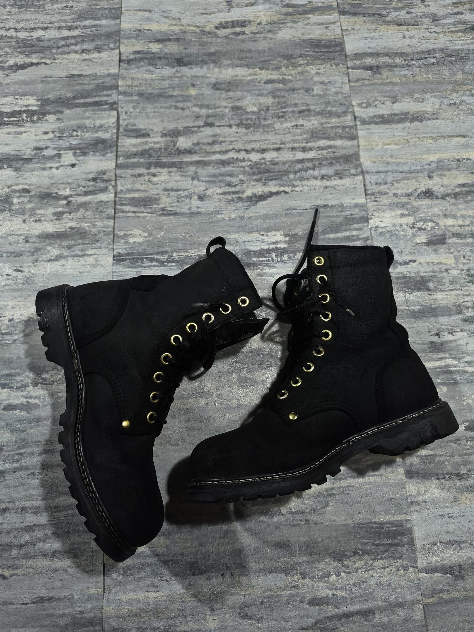 Leather vtg combat real leather boots opium chunky steel cap Size US 10 / IT 40 - 7 Thumbnail