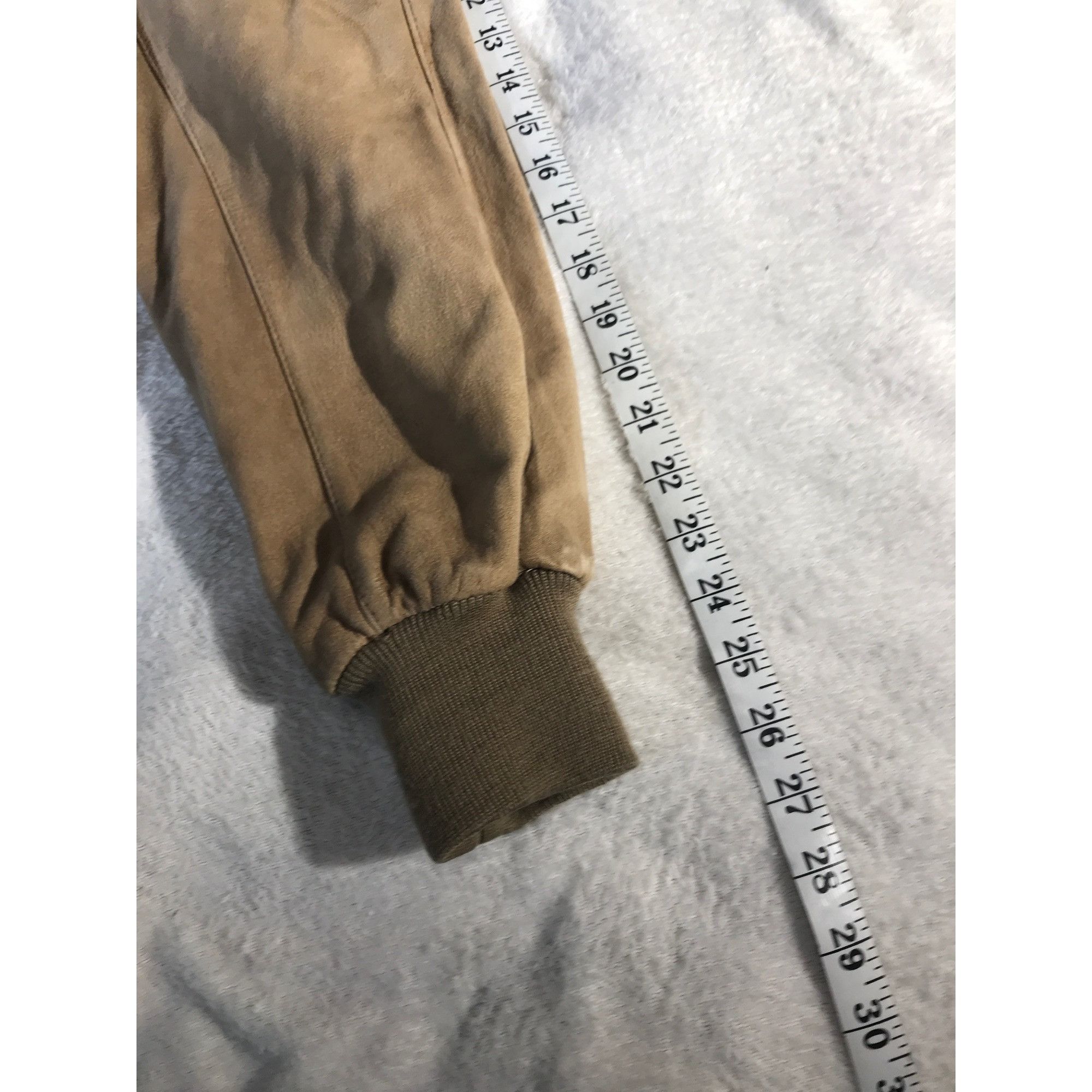 Vintage Jos. A Bank Men's Vintage Beige Suede Full Zip Bomber Jacket Size US L / EU 52-54 / 3 - 7 Thumbnail