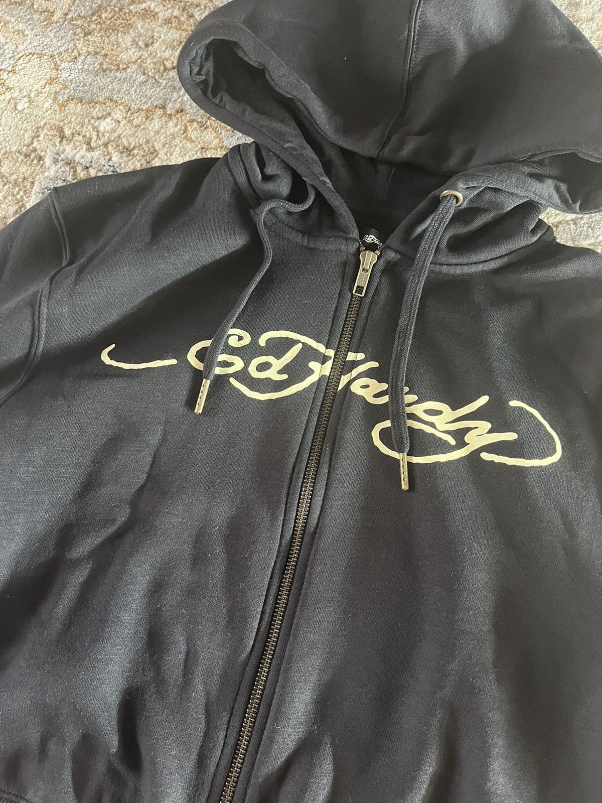 Ed Hardy SKULL BLACK GRAPHIC WOMENS CROPPED HOODIE M Size M / US 6-8 / IT 42-44 - 4 Thumbnail
