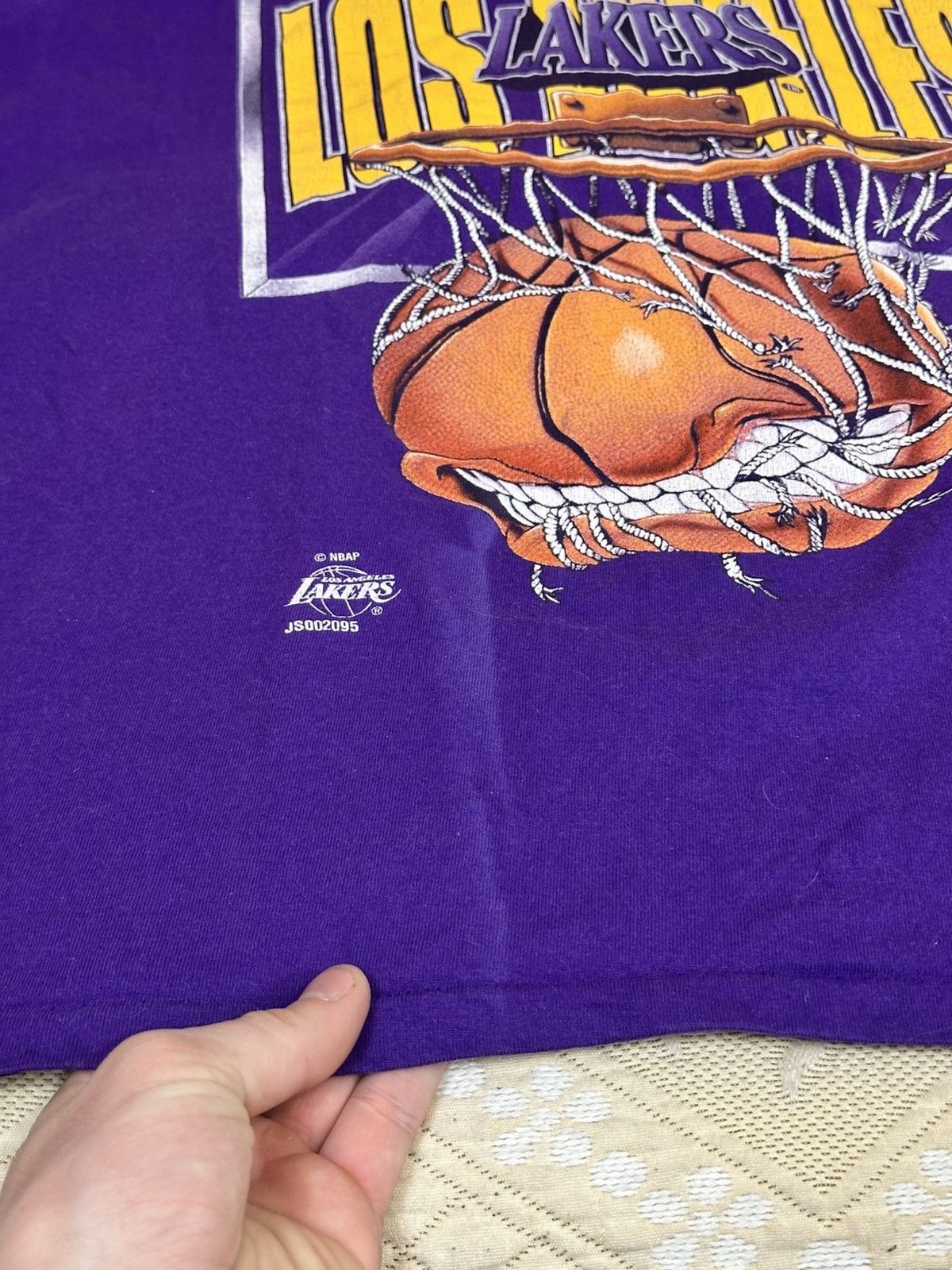 NBA 🔥 90s Lakers Los Angeles NBA Basketball Vintage T Shirt USA Size US L / EU 52-54 / 3 - 8 Thumbnail
