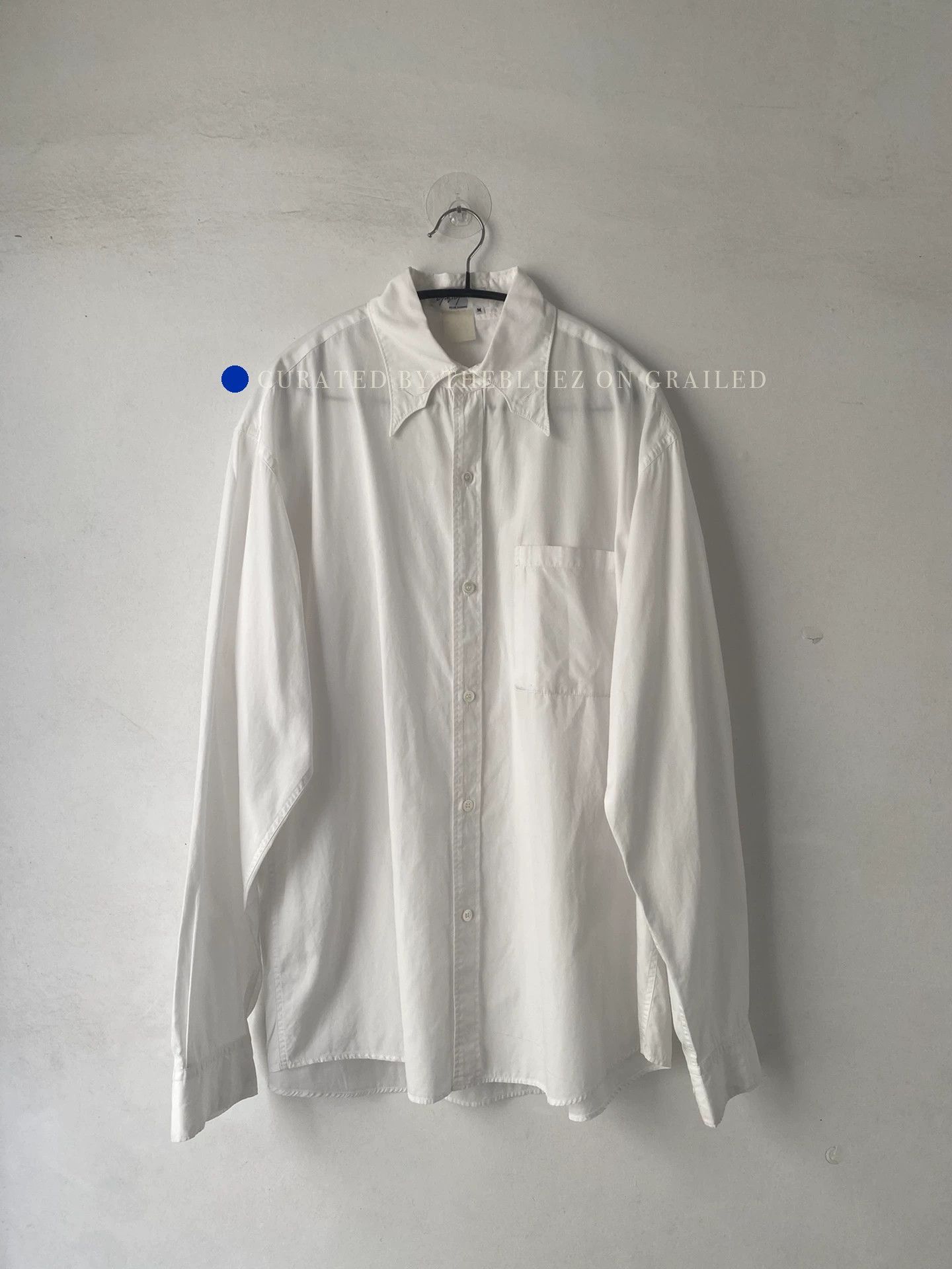 Yohji Yamamoto 90s Batwing Collar Shirt in White Size US M / EU 48-50 / 2 - 1 Thumbnail