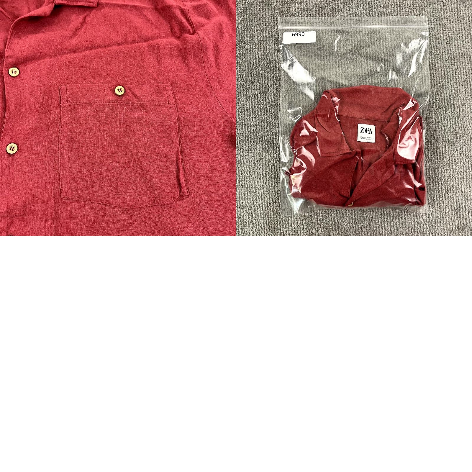Zara VINTAGE Zara Mens Shirt Large Red Hawaiian Embroidered Viscose Button-Up Tropical Casual Size US L / EU 52-54 / 3 - 8 Thumbnail