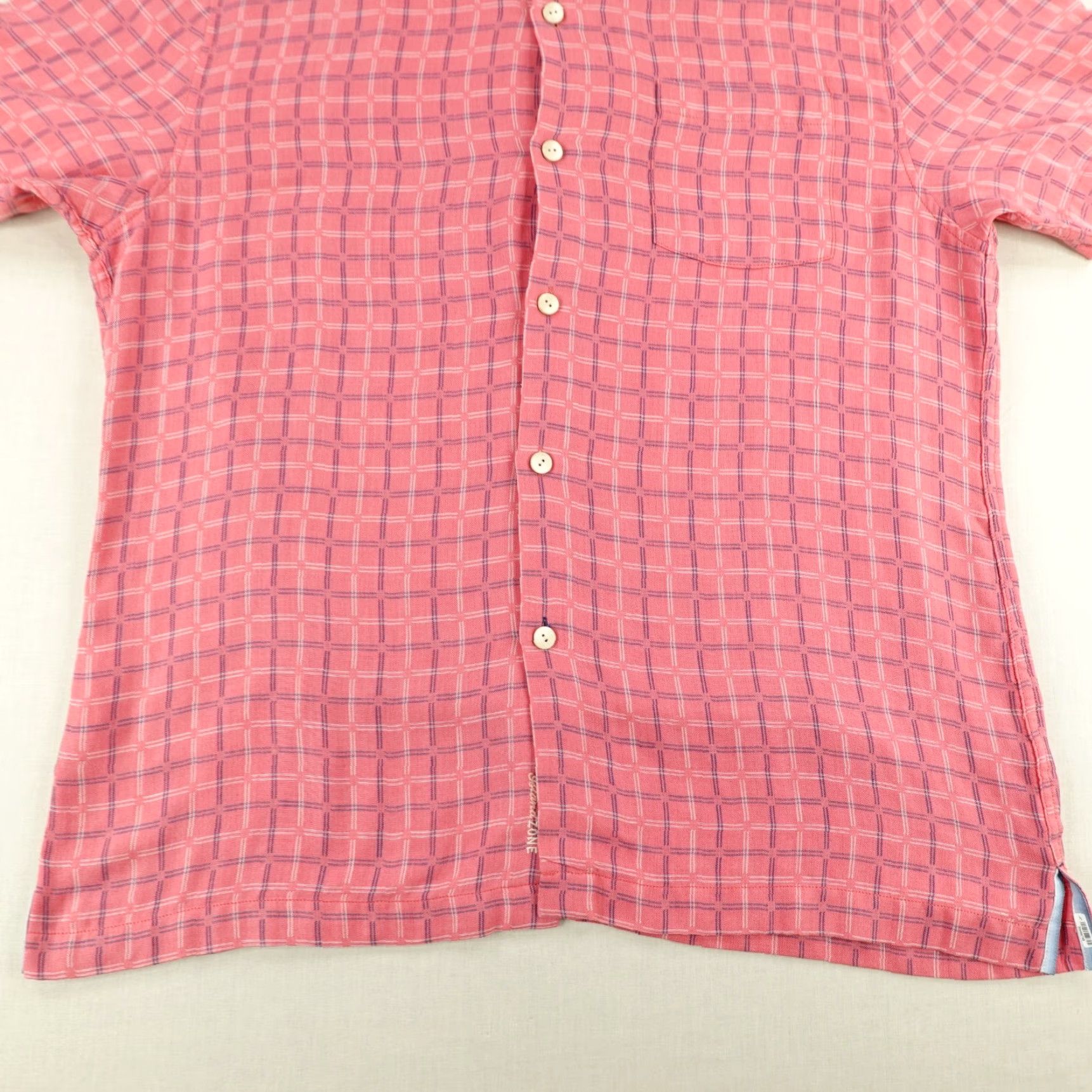 Tommy Bahama Tommy Bahama Shirt Men Large Pink Plaid Hawaiian Silk Blend Camp Button Up Aloha Size US L / EU 52-54 / 3 - 4 Thumbnail
