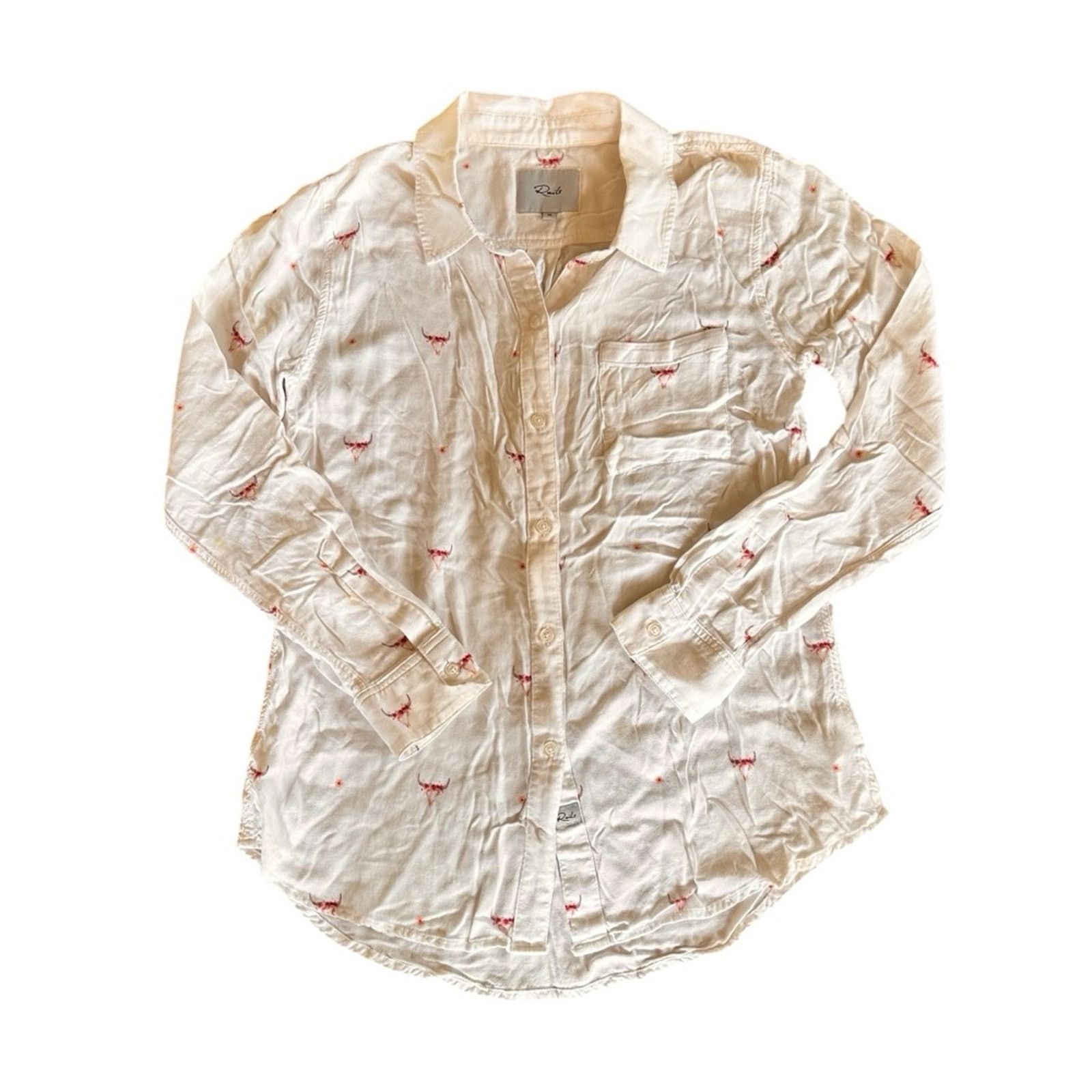 Rails Rails “Rocsi” Button Down in Indio Print – White – Size XS Size XS / US 0-2 / IT 36-38 - 1 Thumbnail