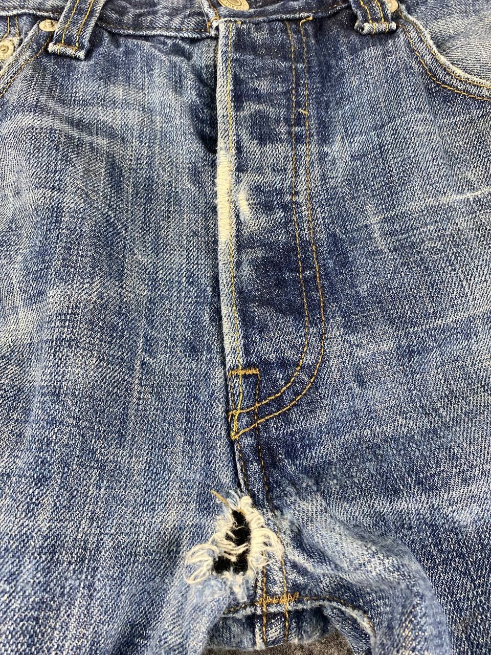Levi's vintage levis 501 distressed denim nice design Size US 34 / EU 50 - 10 Thumbnail