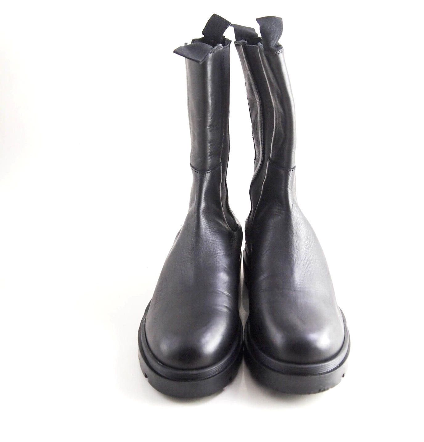 Designer Fabio Rusconi Mid Calf Boots Black Leather Womens US 9 EU 39 Size US 9 / IT 39 - 3 Thumbnail