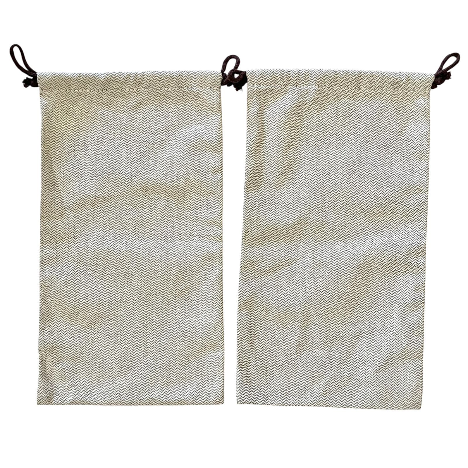 Hermes Hermès Calèche Beige Herringbone Shoe Dust Bag Set - 2 Bags Size ONE SIZE - 3 Thumbnail