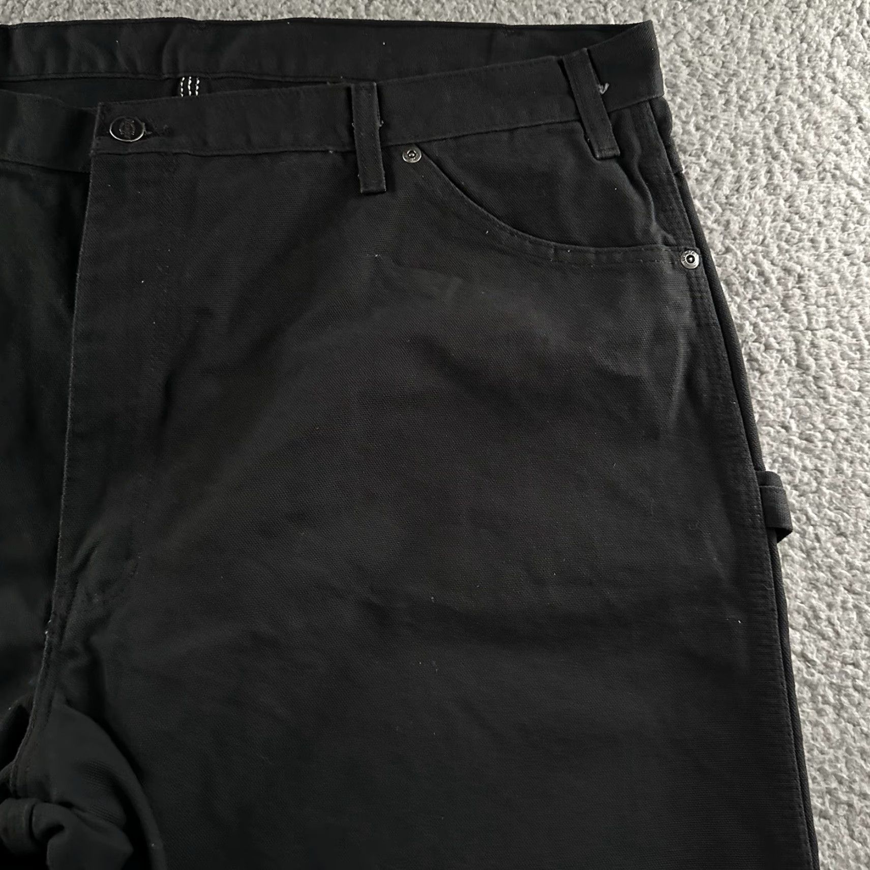 Dickies Dickies Jeans Mens Black 42x30 Carpenter Relaxed Fit Canvas Cotton Workwear Straight Pockets Size US 42 / EU 58 - 4 Thumbnail