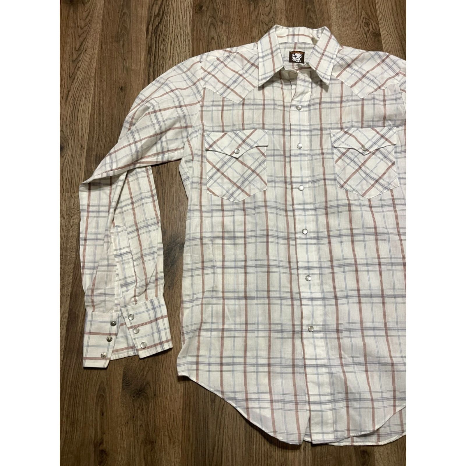 Armani Karman Shirt Women's Size S Gray White Red Plaid Button Up Size S / US 4 / IT 40 - 4 Thumbnail