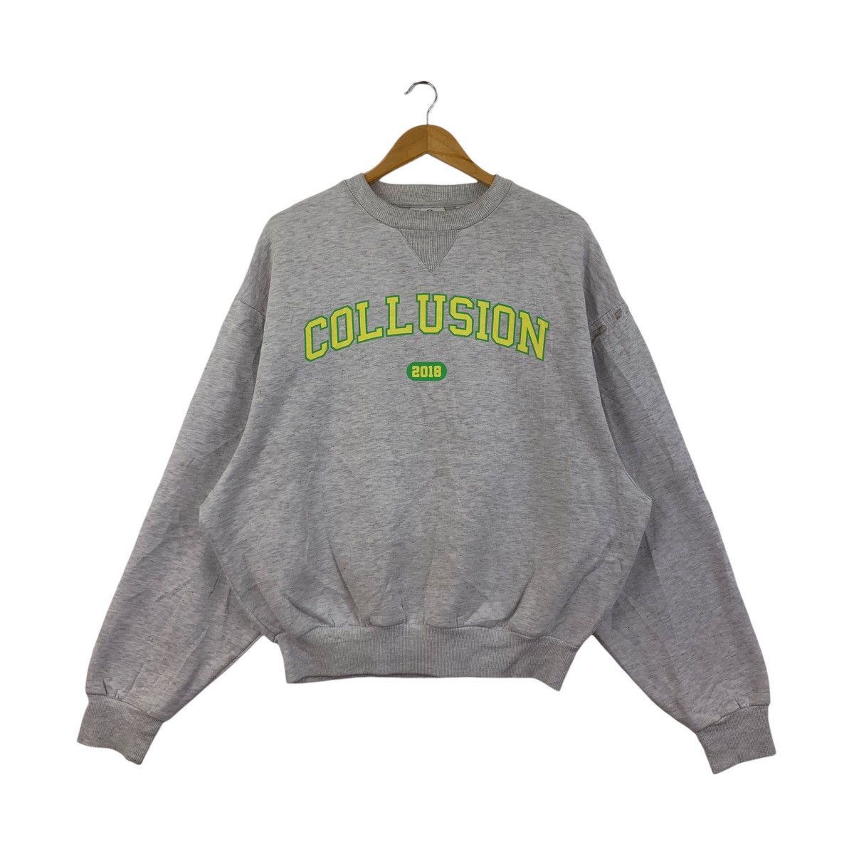 Vintage ASOS COLLUSION 2018 Logo Print Grey Sweatshirt Size US S / EU 44-46 / 1 - 1 Thumbnail