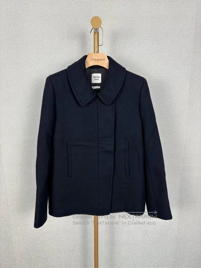 Hermes Hermes Blue Lapel Long Sleeve Jacket Size S / US 4 / IT 40 - 1 Thumbnail