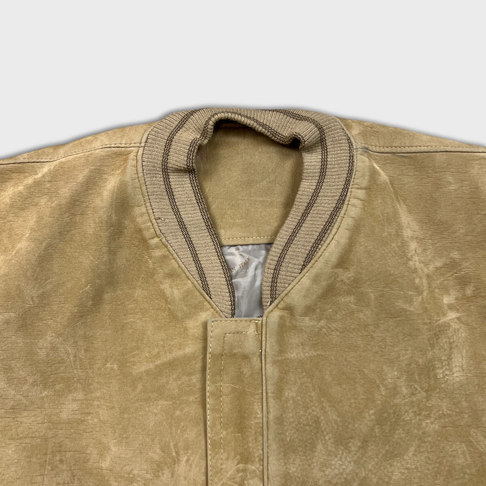 Vintage Vintage Suede Jacket Medium Full Zip Italian Bomber Coat Size US M / EU 48-50 / 2 - 2 Thumbnail