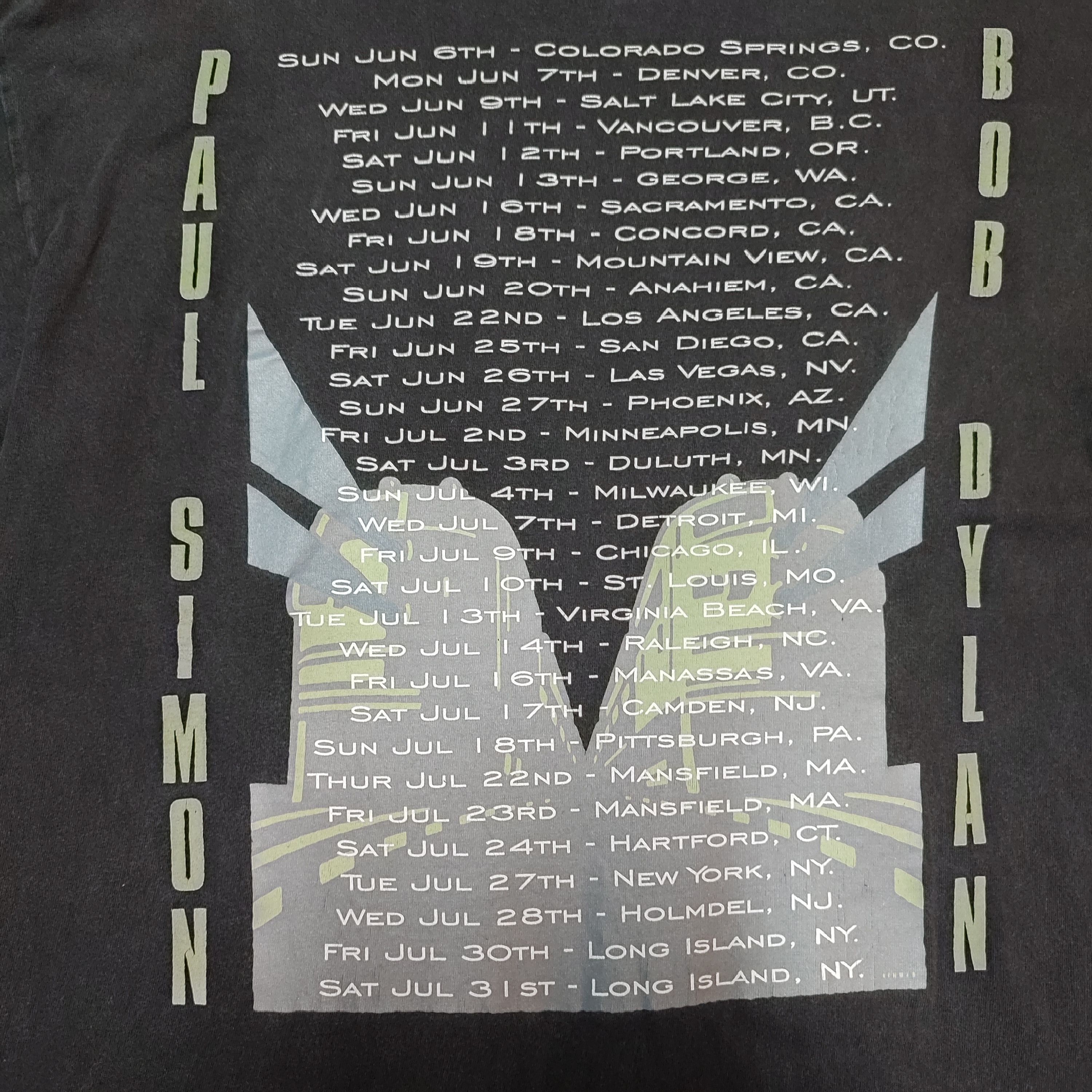 Band Tees × Giant × Vintage Vintage 1999 Paul Simon and Bob Dylan Tour T-shirt Size US L / EU 52-54 / 3 - 5 Thumbnail