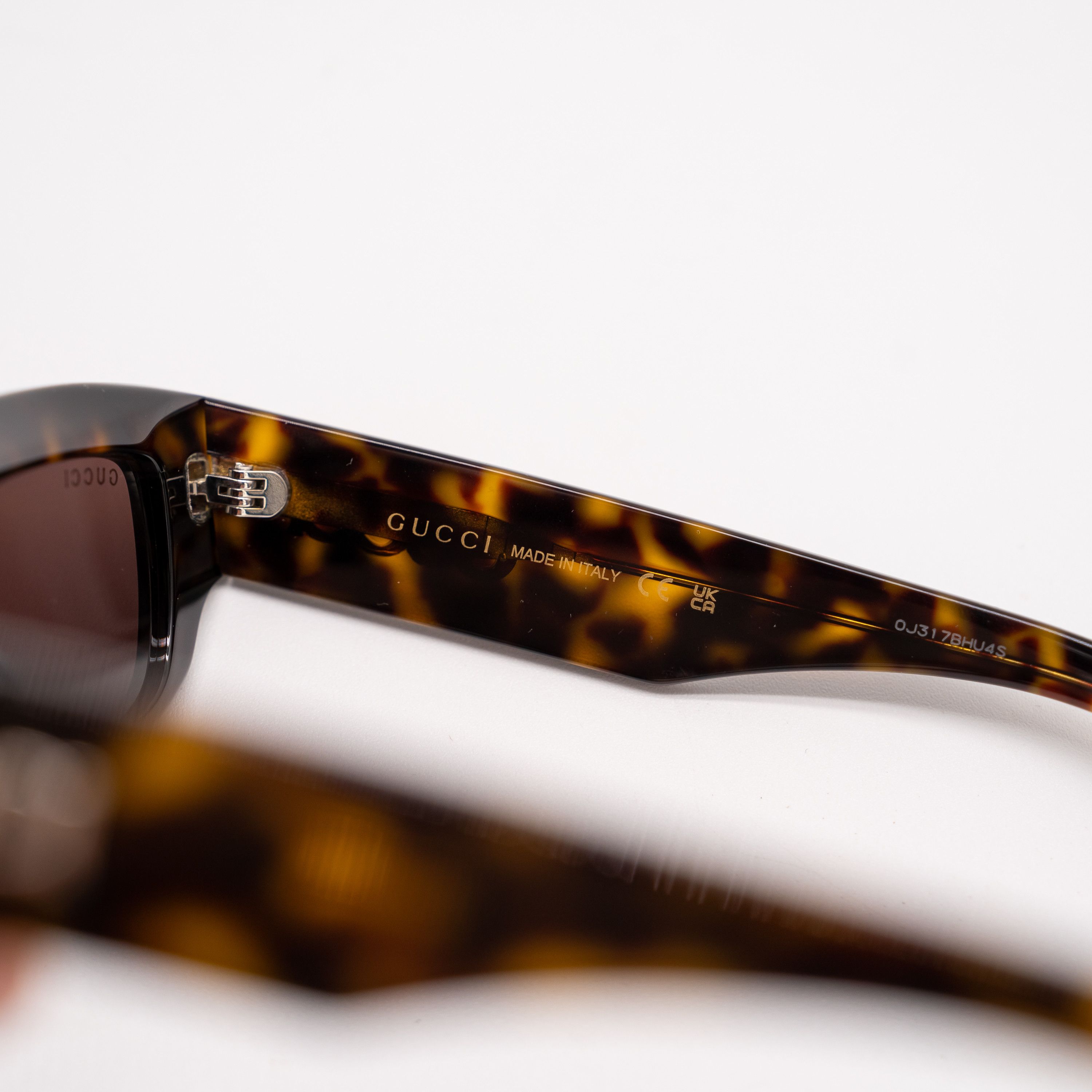 Gucci Gucci GG1839S Rectangular Frame Tortoise Acetate Sunglasses Size ONE SIZE - 8 Thumbnail