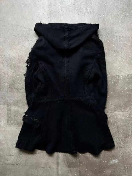 Other Kohshin Satoh 80s Studded Patchwork Lapel Knit Cardigan Size US XS / EU 42 / 0 - 3 Thumbnail
