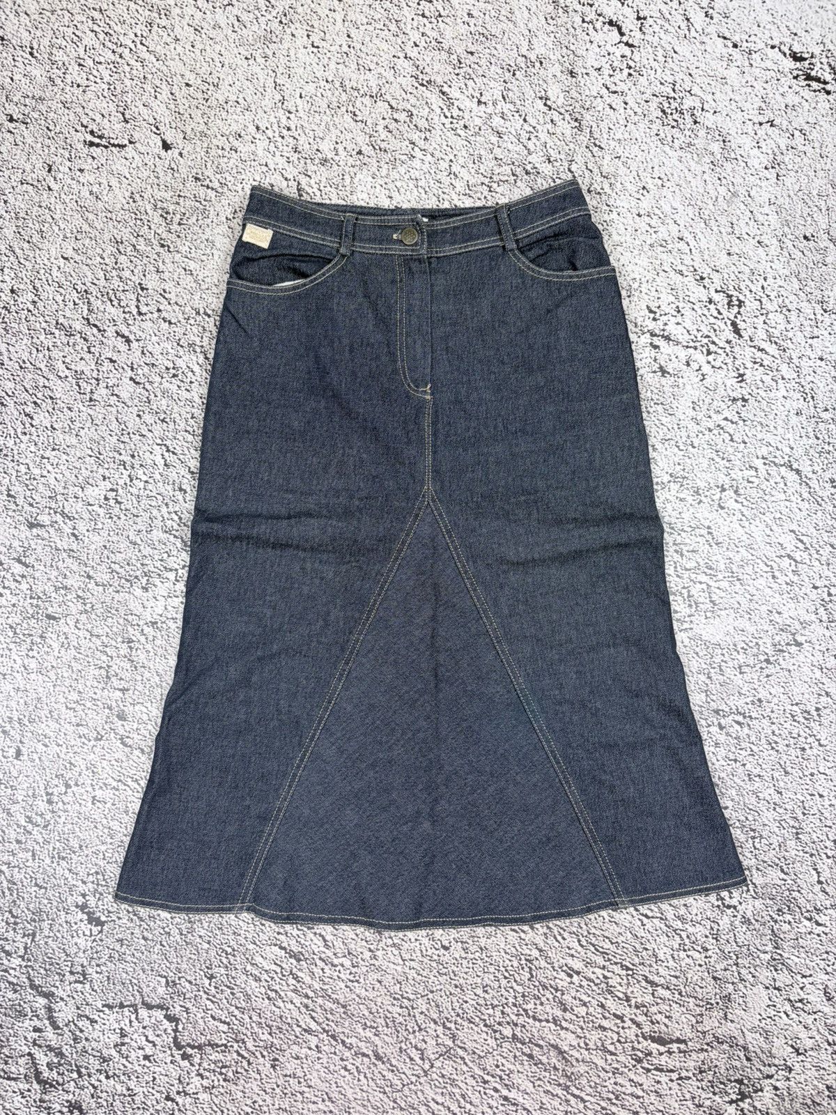 Morgan De Toi Vintage Morgan De Toi Y2K Denim Midi Skirt Indigo Blue Size 26" / US 2 / IT 38 - 1 Thumbnail