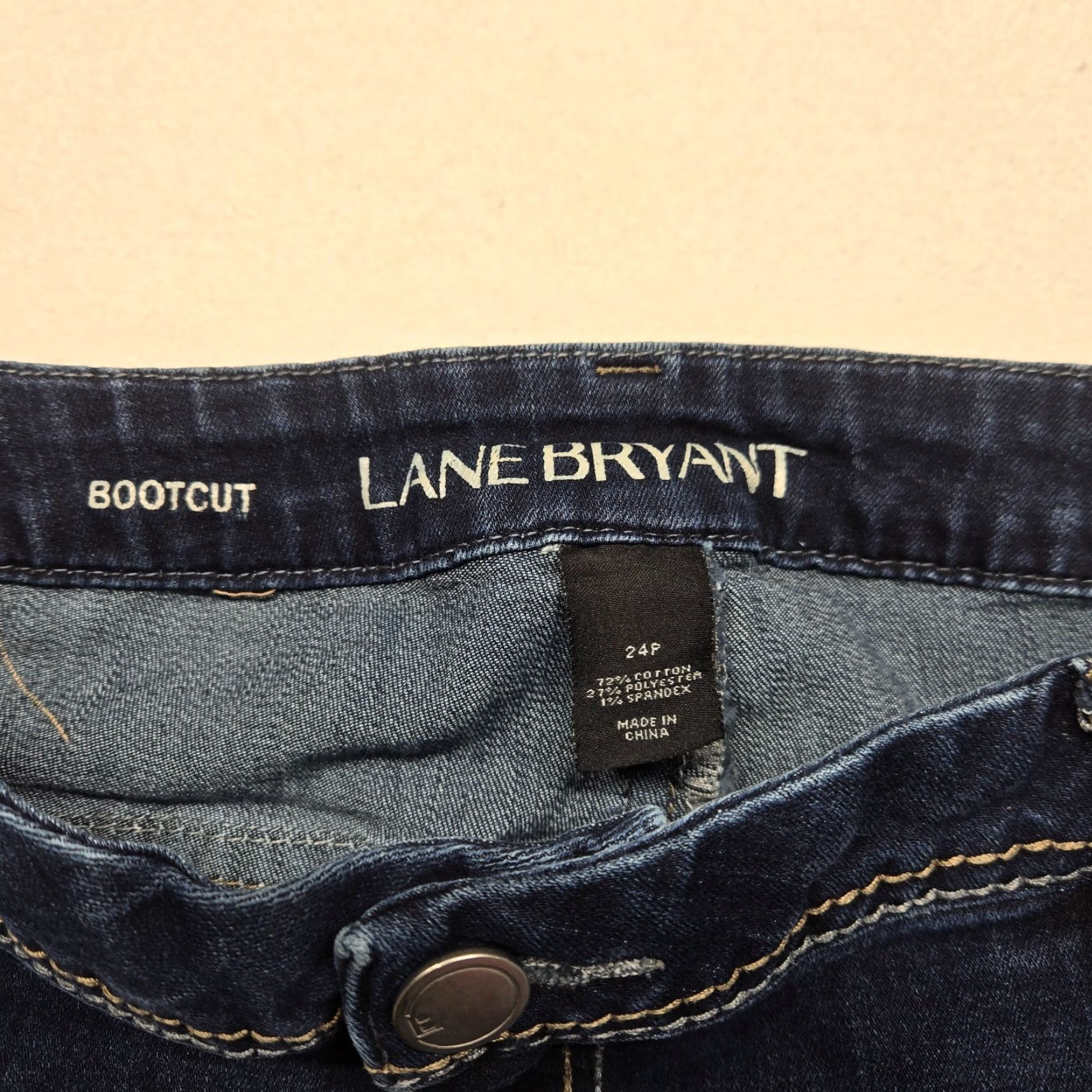 Vintage Lane Bryant Jeans Women Size 24P Blue Slim Boot Straight Genius Fit 5 Pockets Size 42" / US 20 - 4 Thumbnail