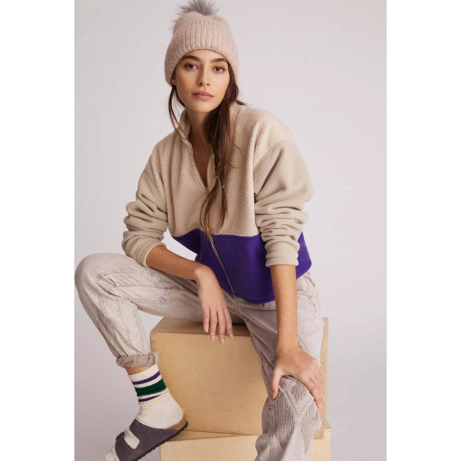 Anthropologie New Anthropologie DONNI Colorblocked Sherpa Jacket $324 XL Size XL / US 12-14 / IT 48-50 - 1 Thumbnail