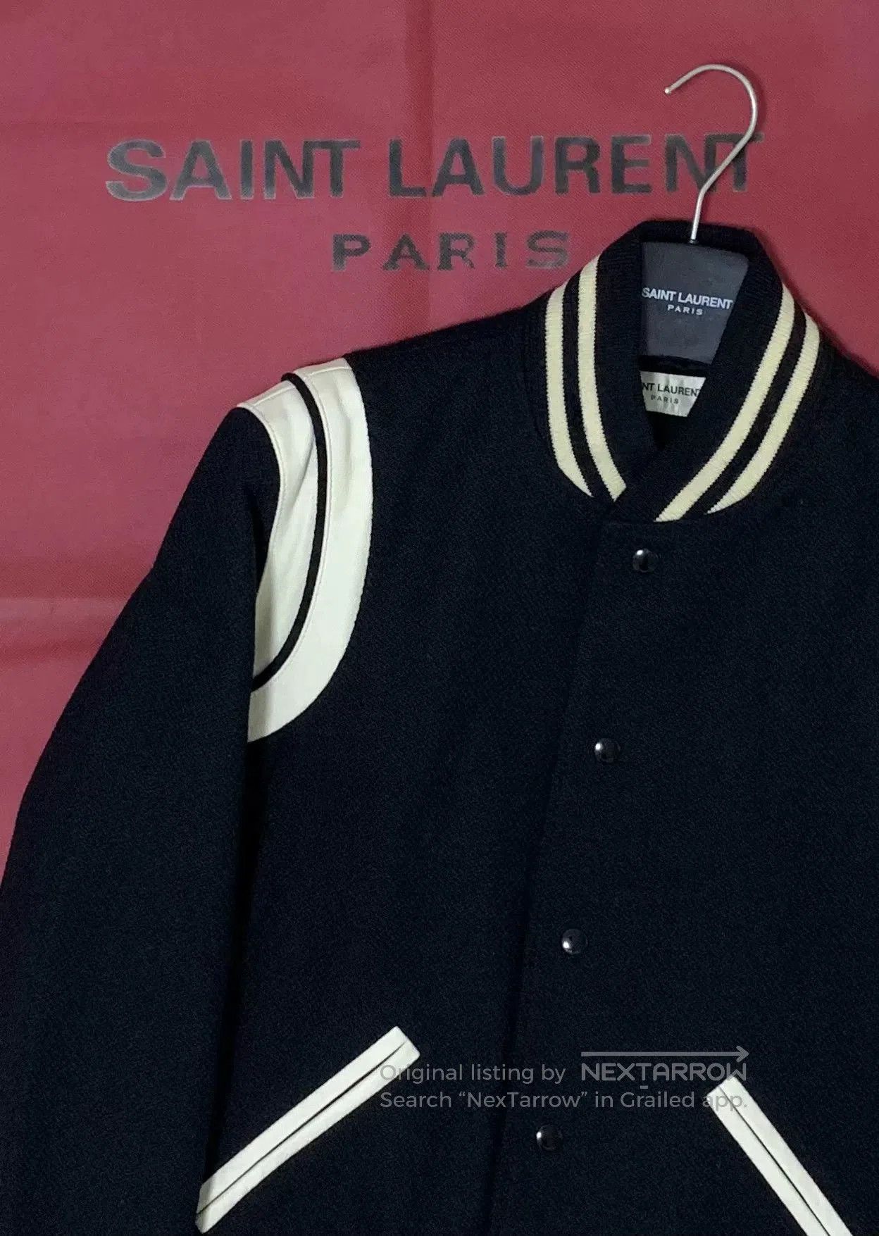 Saint Laurent Paris Saint Laurent Black and White Baseball Jacket. Size US M / EU 48-50 / 2 - 7 Thumbnail