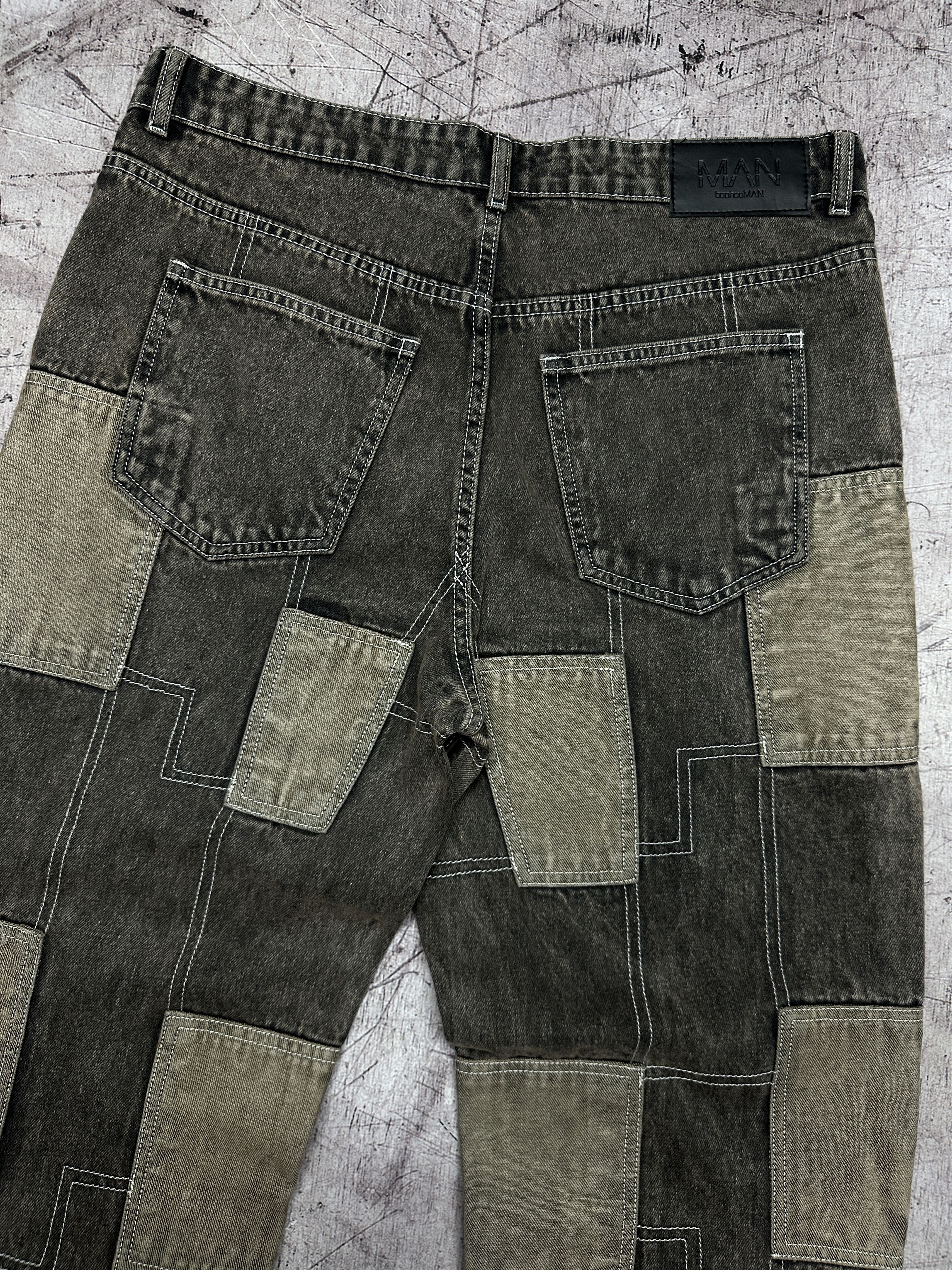 20471120 Mens Patchwork Avant Garde Denim Pants Jeans Size US 34 / EU 50 - 6 Thumbnail