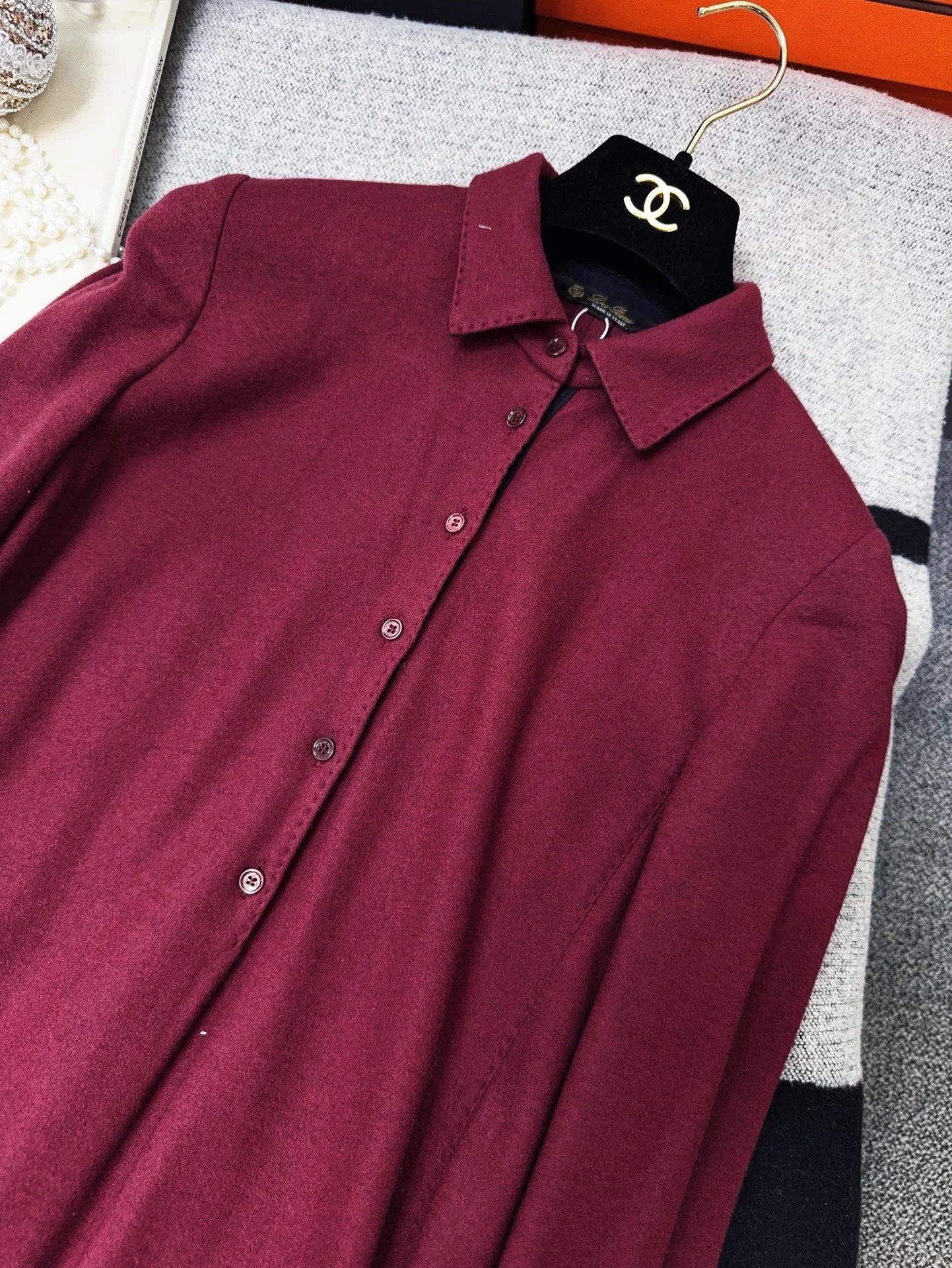 Loro Piana Loro Piana burgundy shirt dress 40 Size M / US 6-8 / IT 42-44 - 6 Thumbnail
