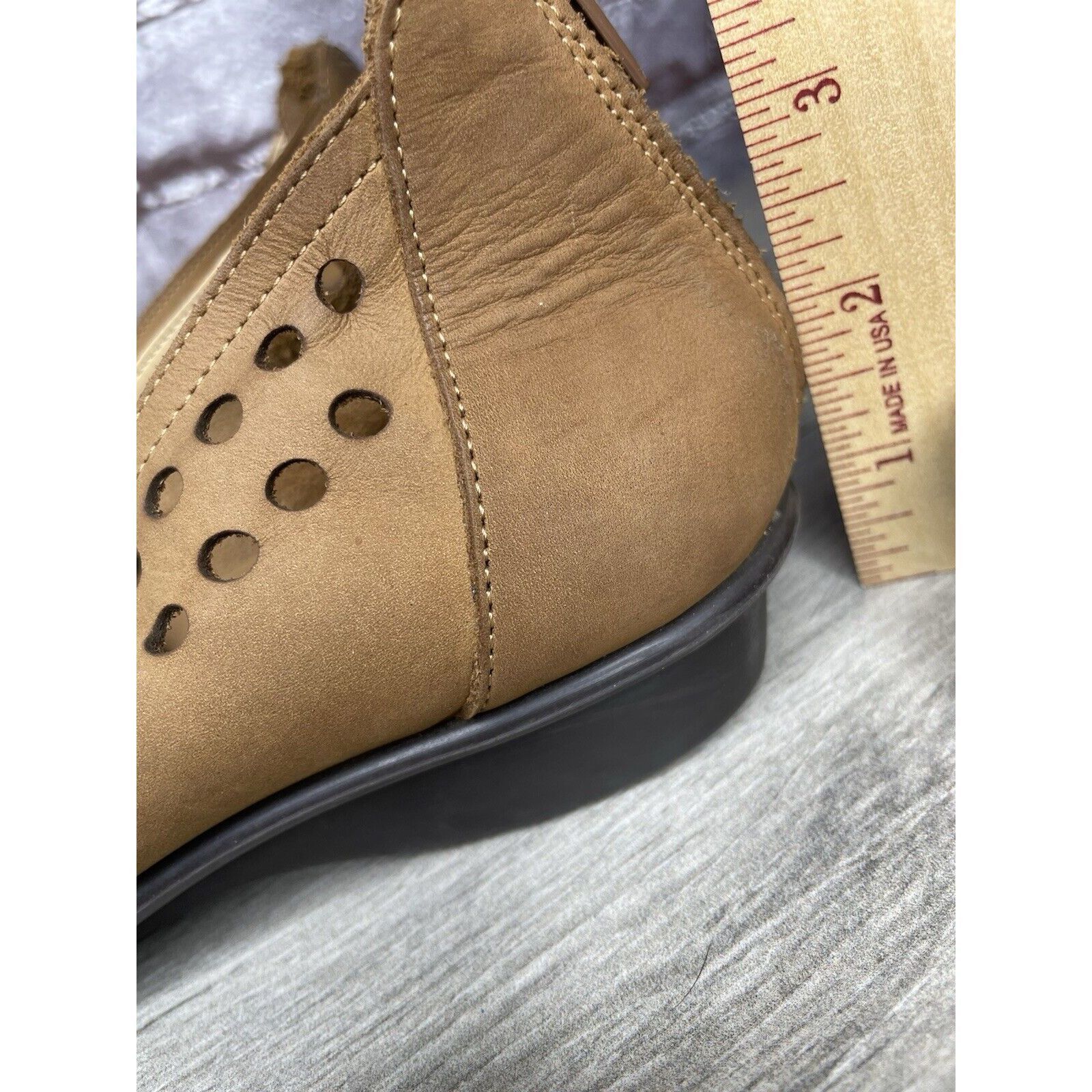 Other Sesto Meucci Evonne Brown Nubuck Perforated Open Toe Back Zi Size US 10 / IT 40 - 9 Thumbnail