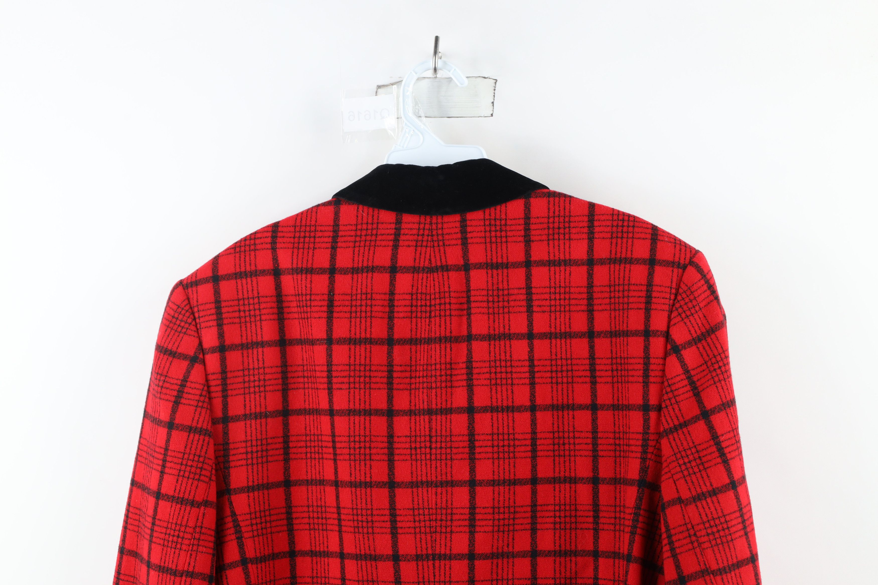 Pendleton × Vintage Vintage 90s Pendleton Wool Blazer Jacket Red Plaid USA Size XXL / US 16-18 / IT 52-54 - 13 Thumbnail