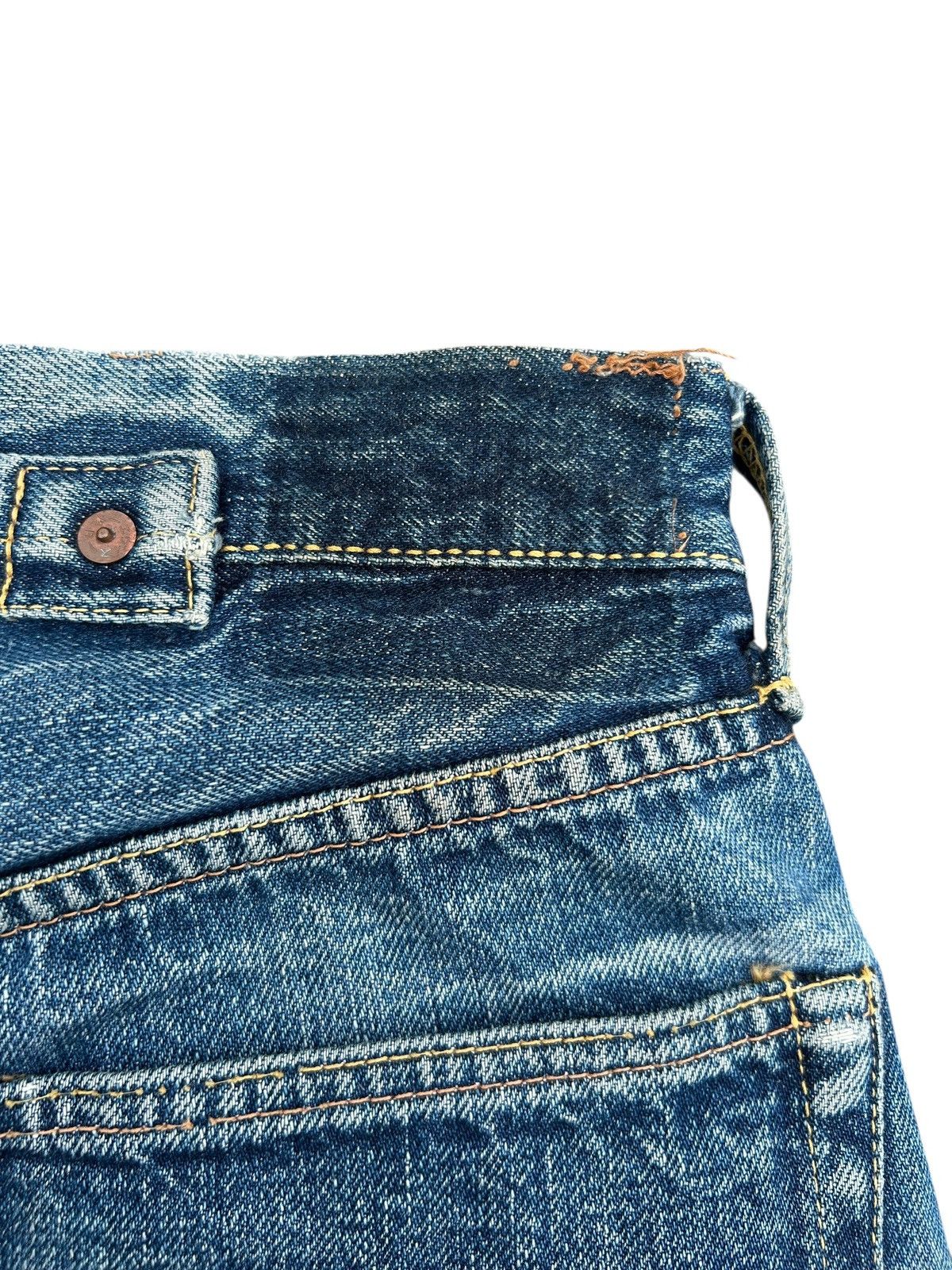 Evisu Vintage Buckle Back Evisu Selvedge Repair Denim jeans Size US 27 - 13 Thumbnail